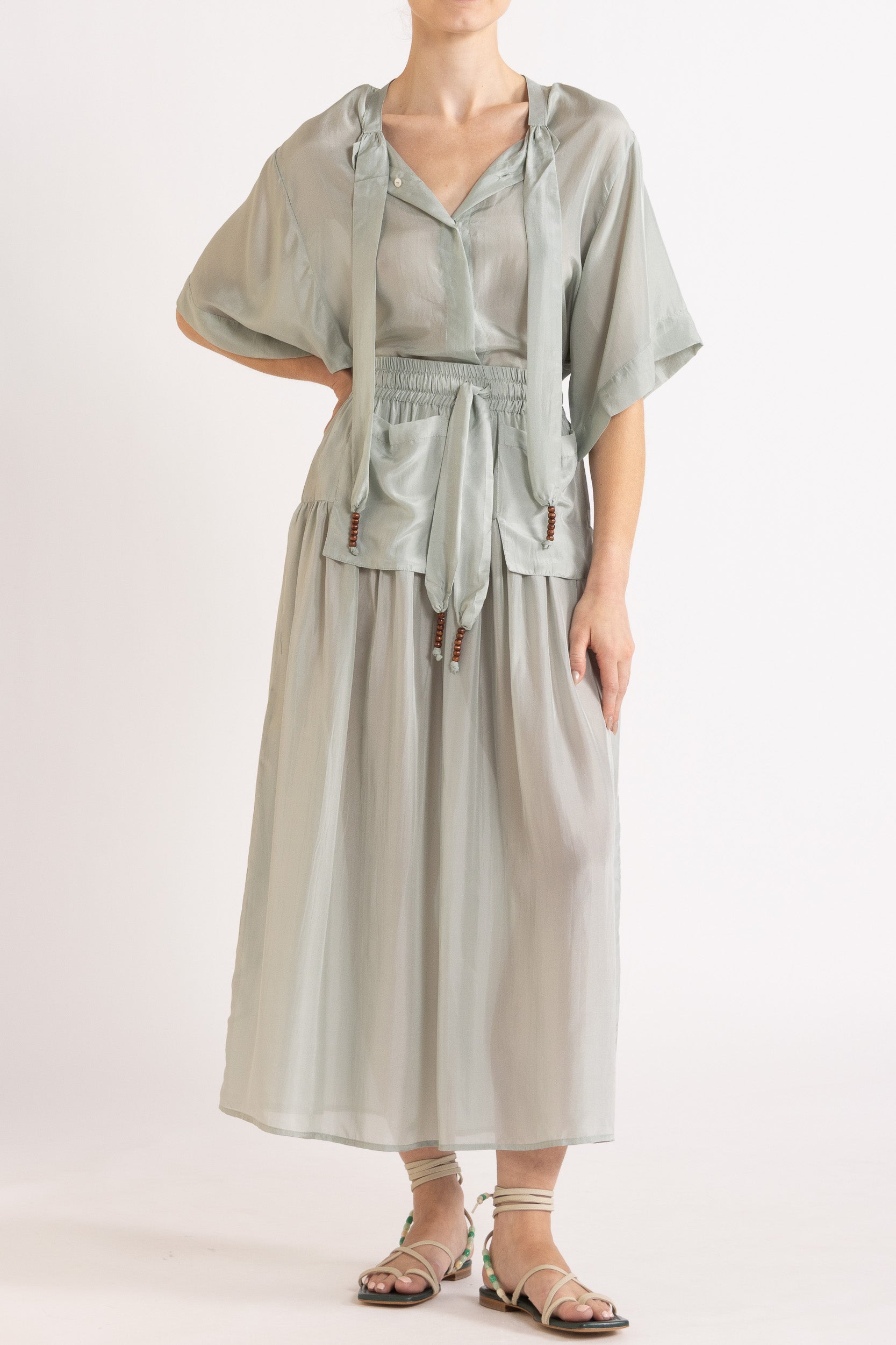 Amal Silk Habotai Skirt
