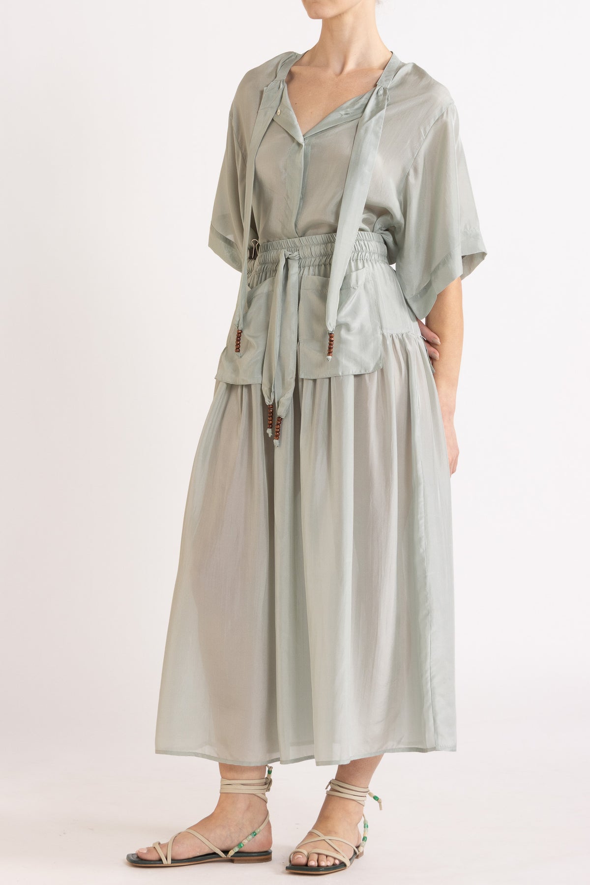 Amal Silk Habotai Skirt