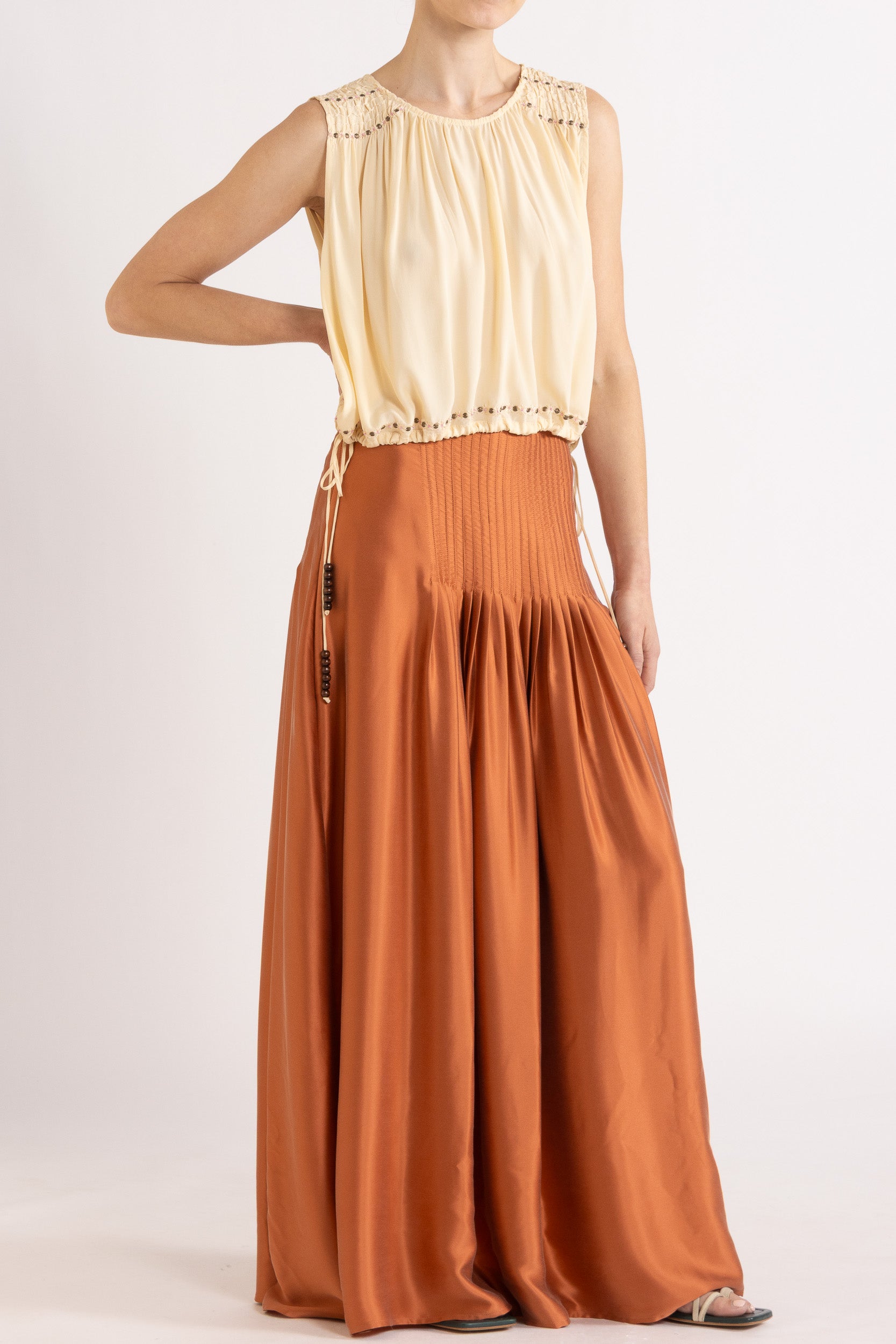 Gemini Crepe De Chine Sleeveless Top