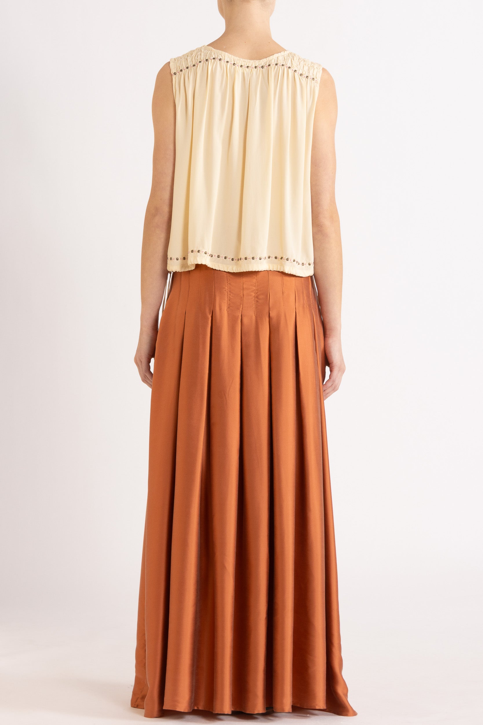 Gemini Crepe De Chine Sleeveless Top