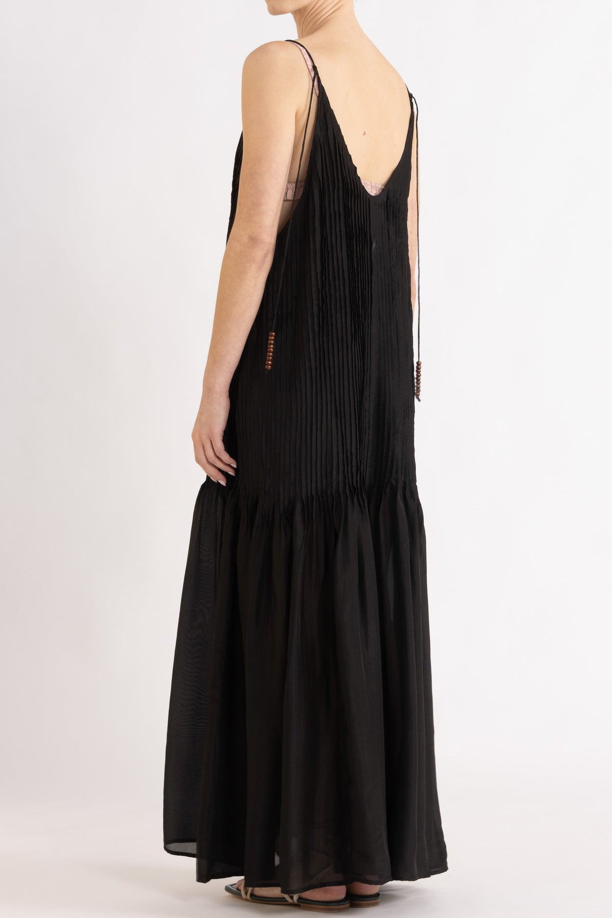 Lavinia Pleated Silk Maxi Dress