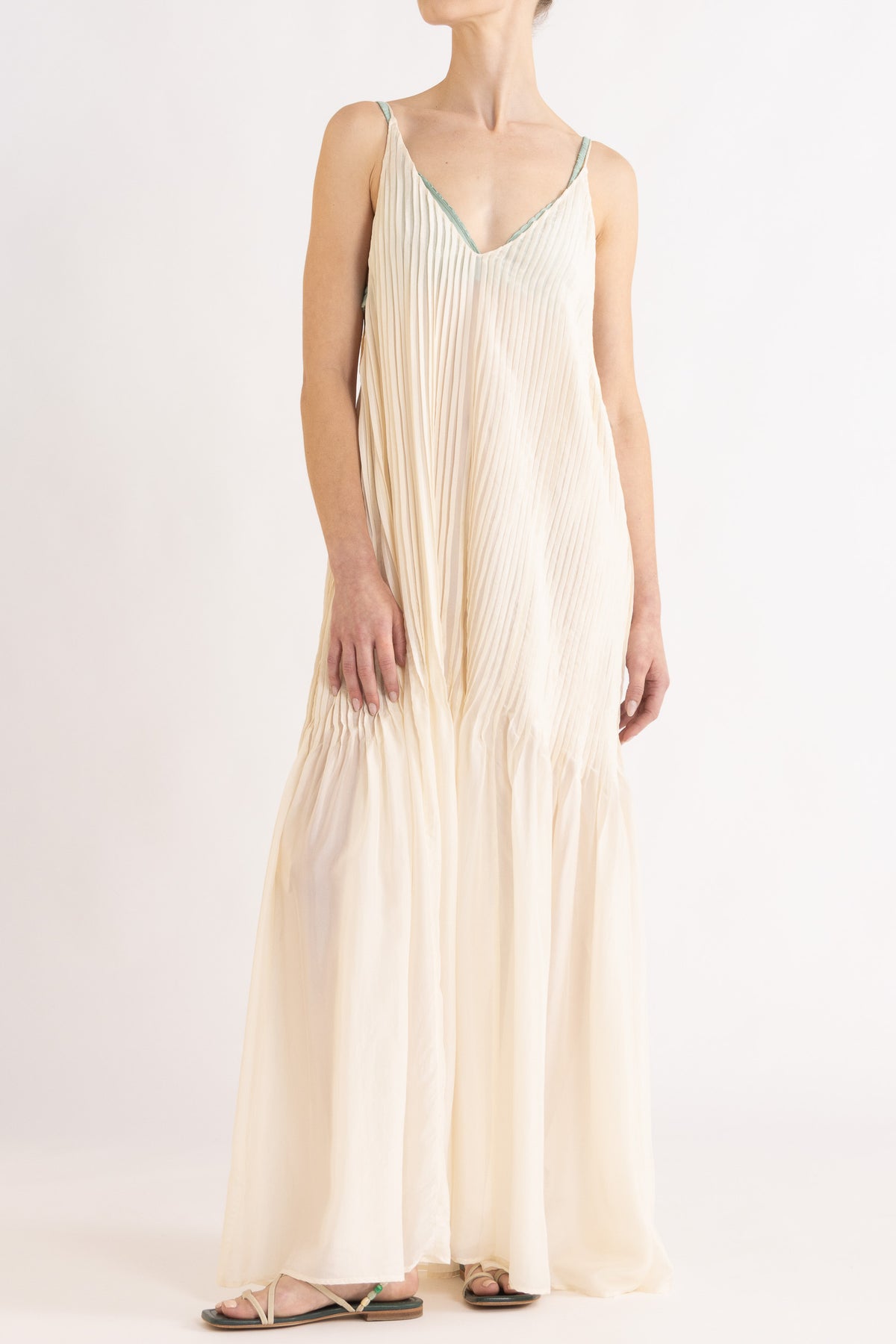 Lavinia Pleated Silk Maxi Dress