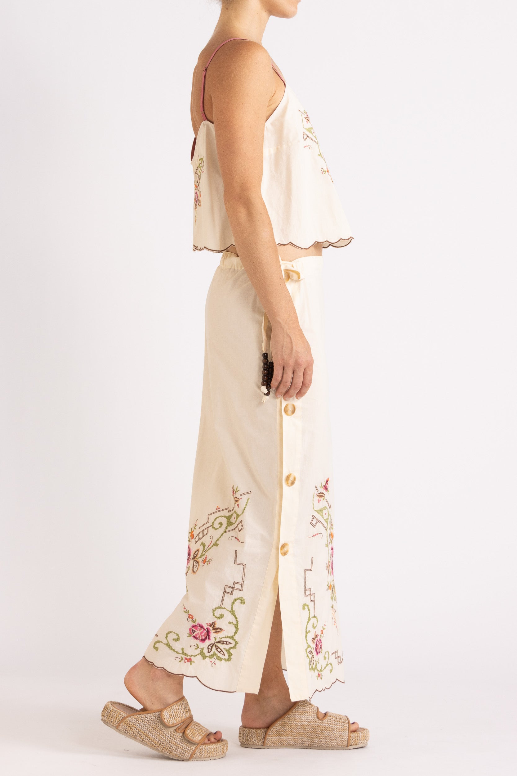 Esther Embroidered Cotton Skirt