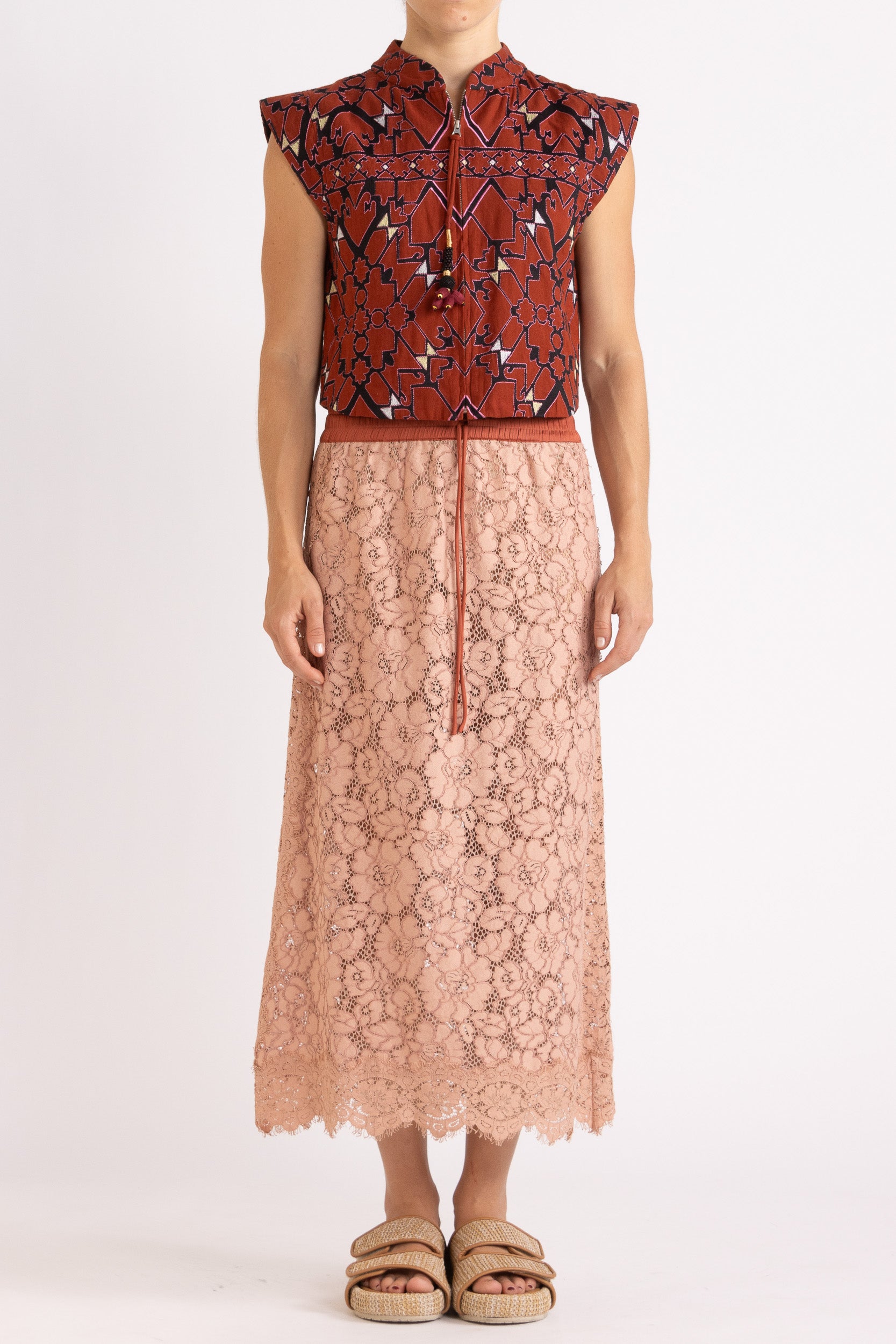 Tilly Drawstring Lace Skirt