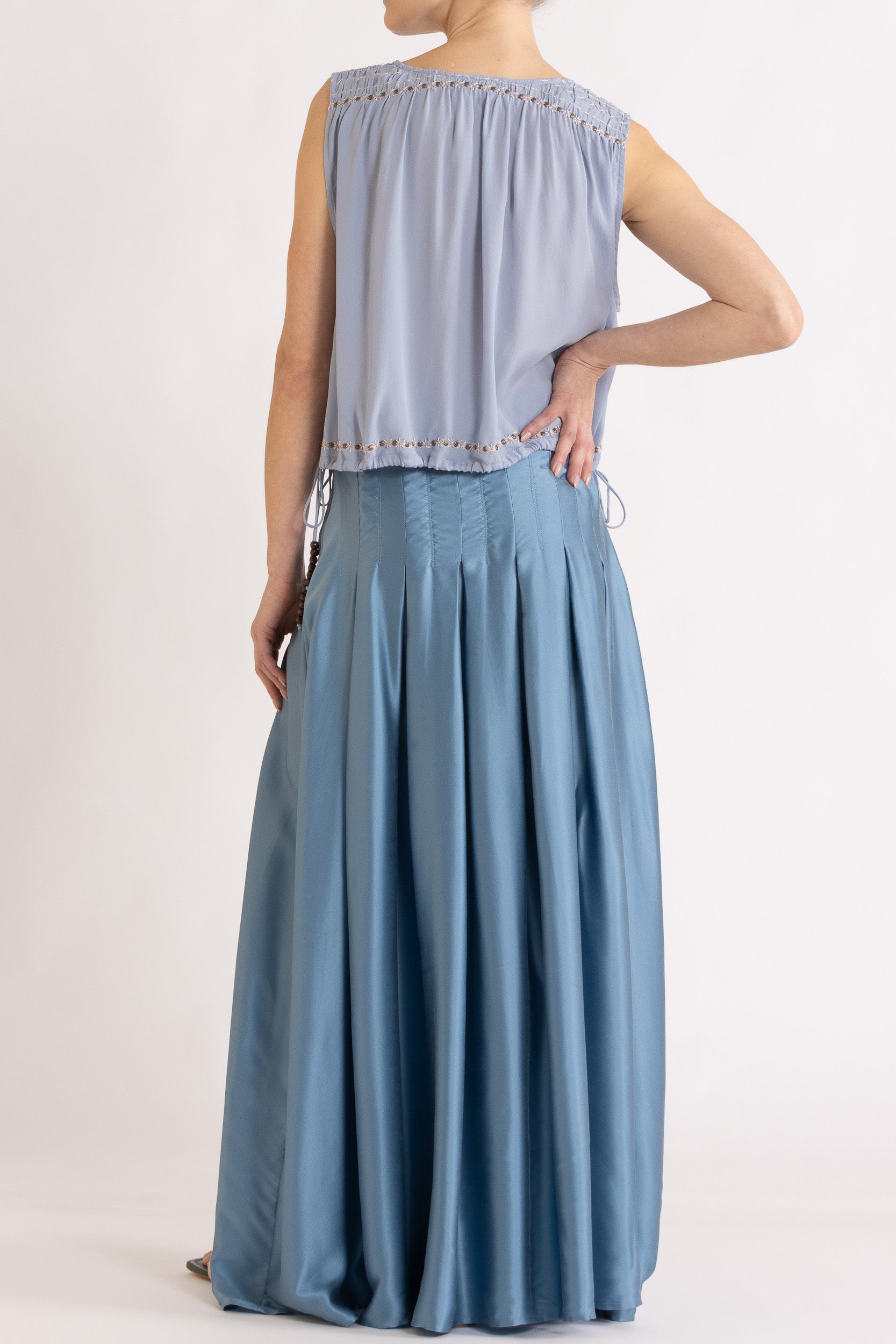 Gemini Crepe De Chine Sleeveless Top