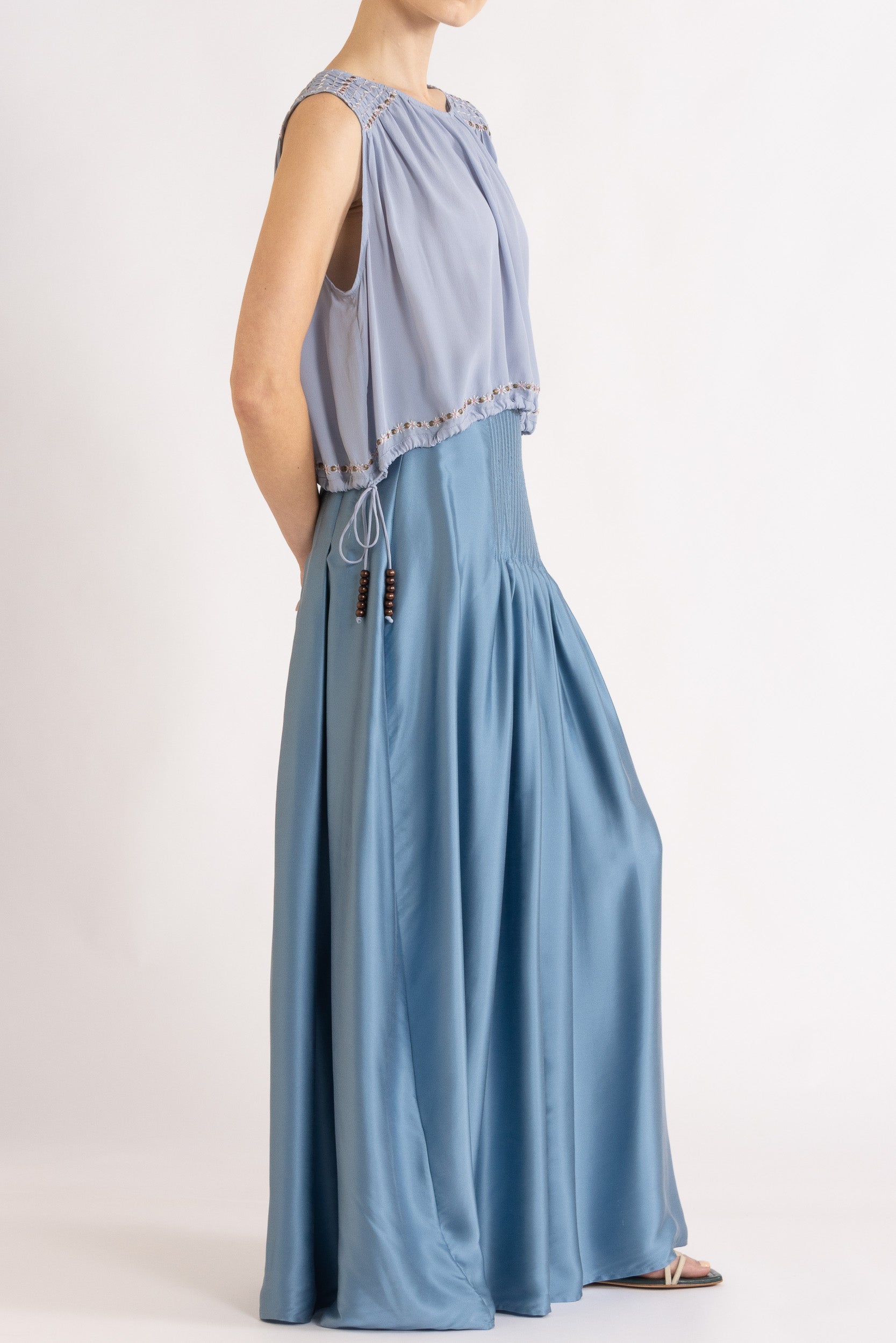 Gemini Crepe De Chine Sleeveless Top