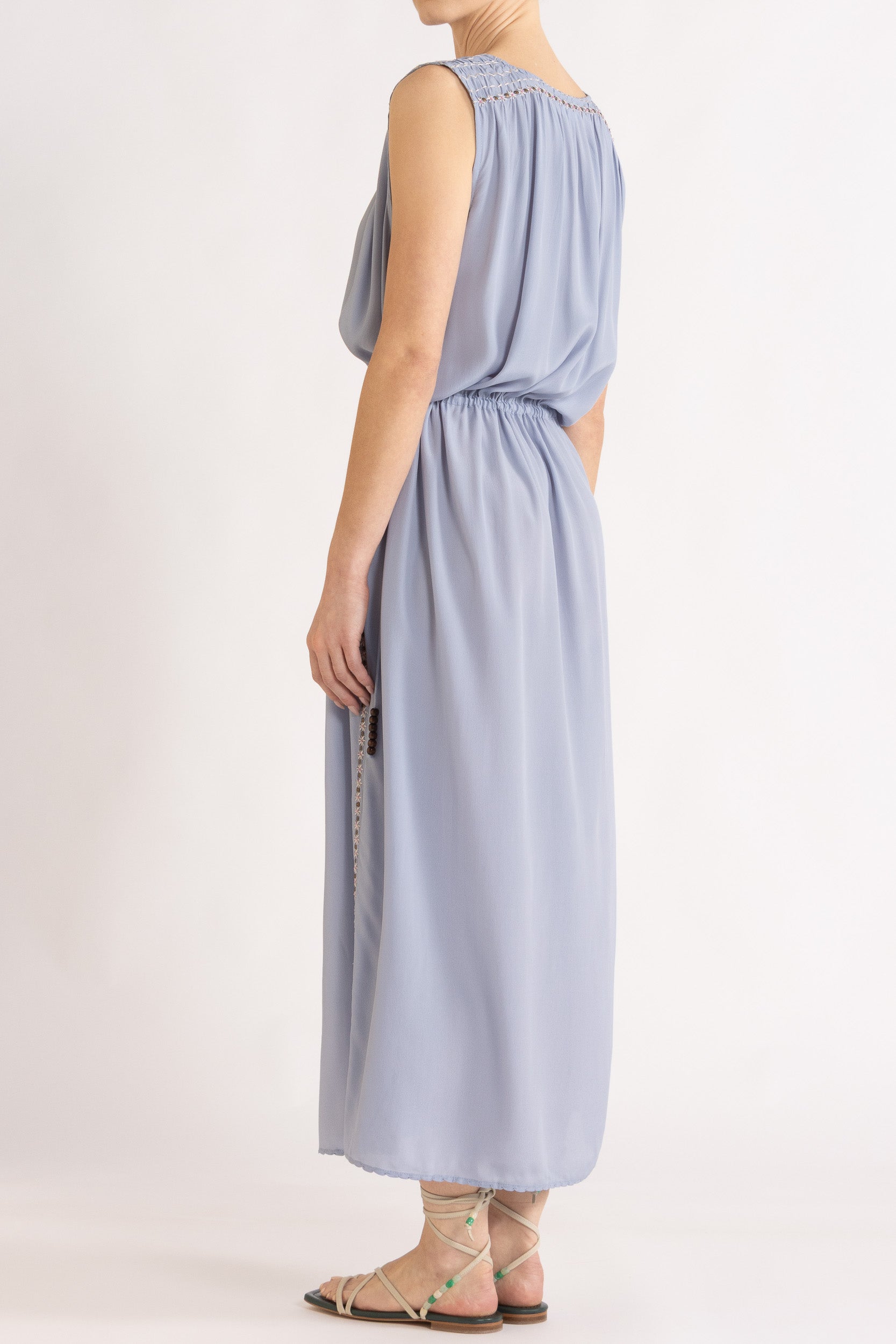 Gemini Crepe De Chine Sleeveless Dress