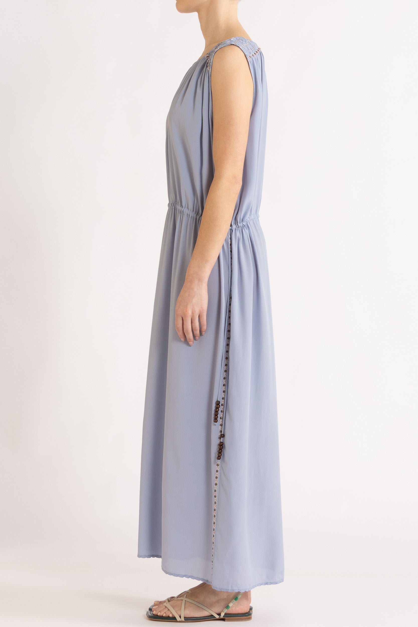 Gemini Crepe De Chine Sleeveless Dress