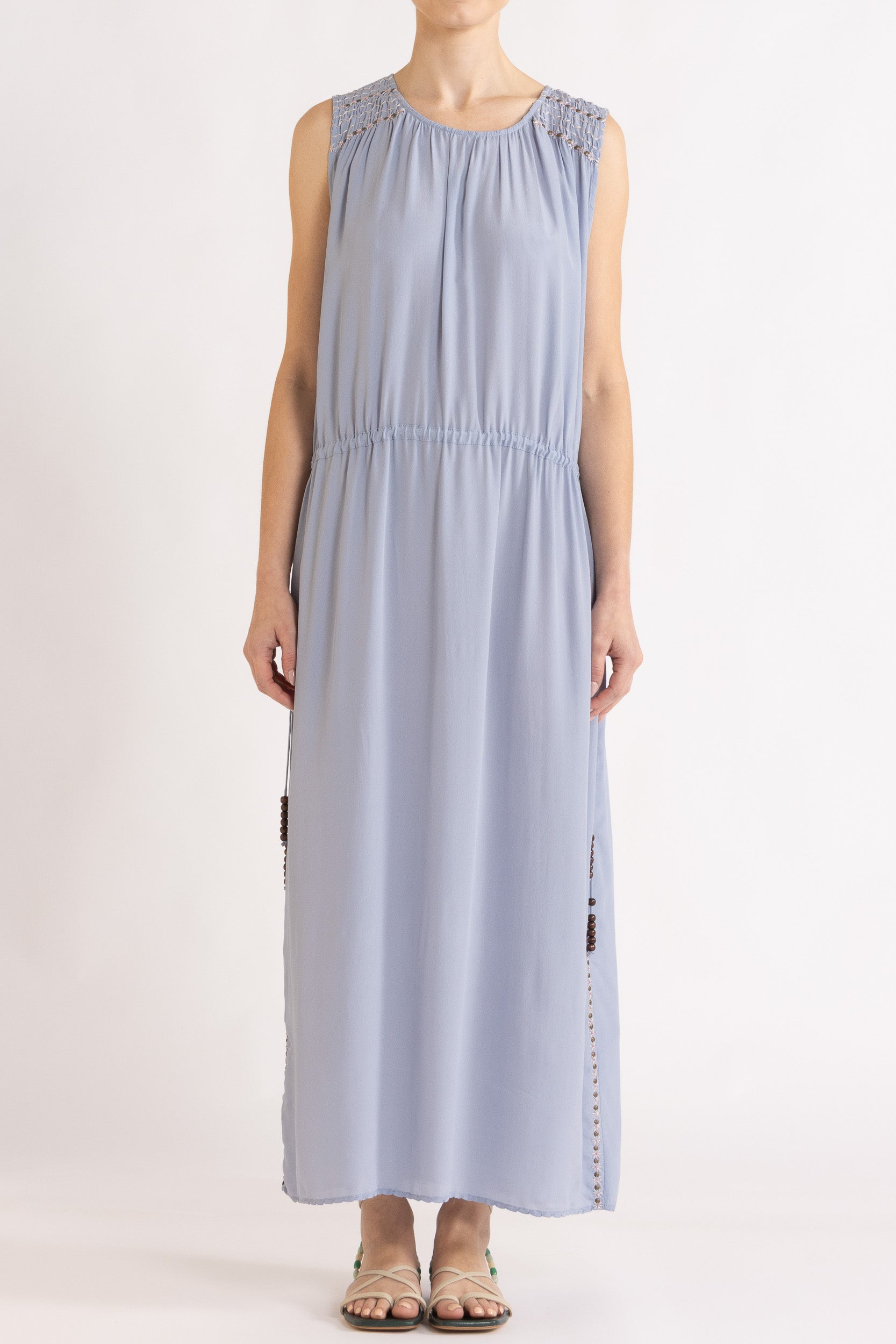 Gemini Crepe De Chine Sleeveless Dress