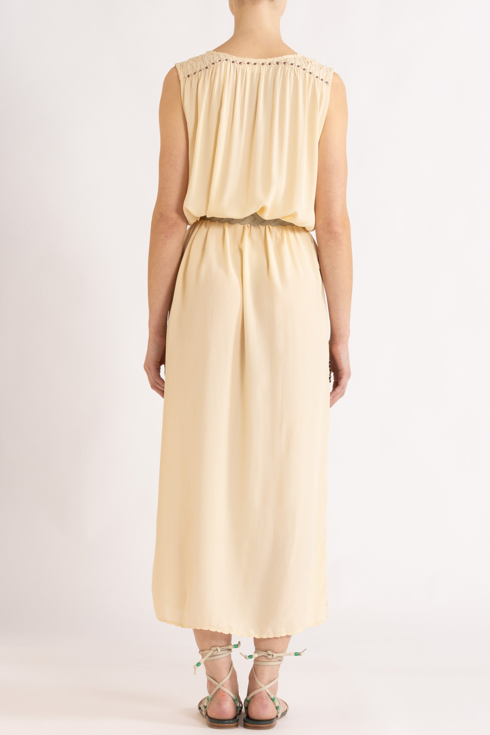 Gemini Crepe De Chine Sleeveless Dress