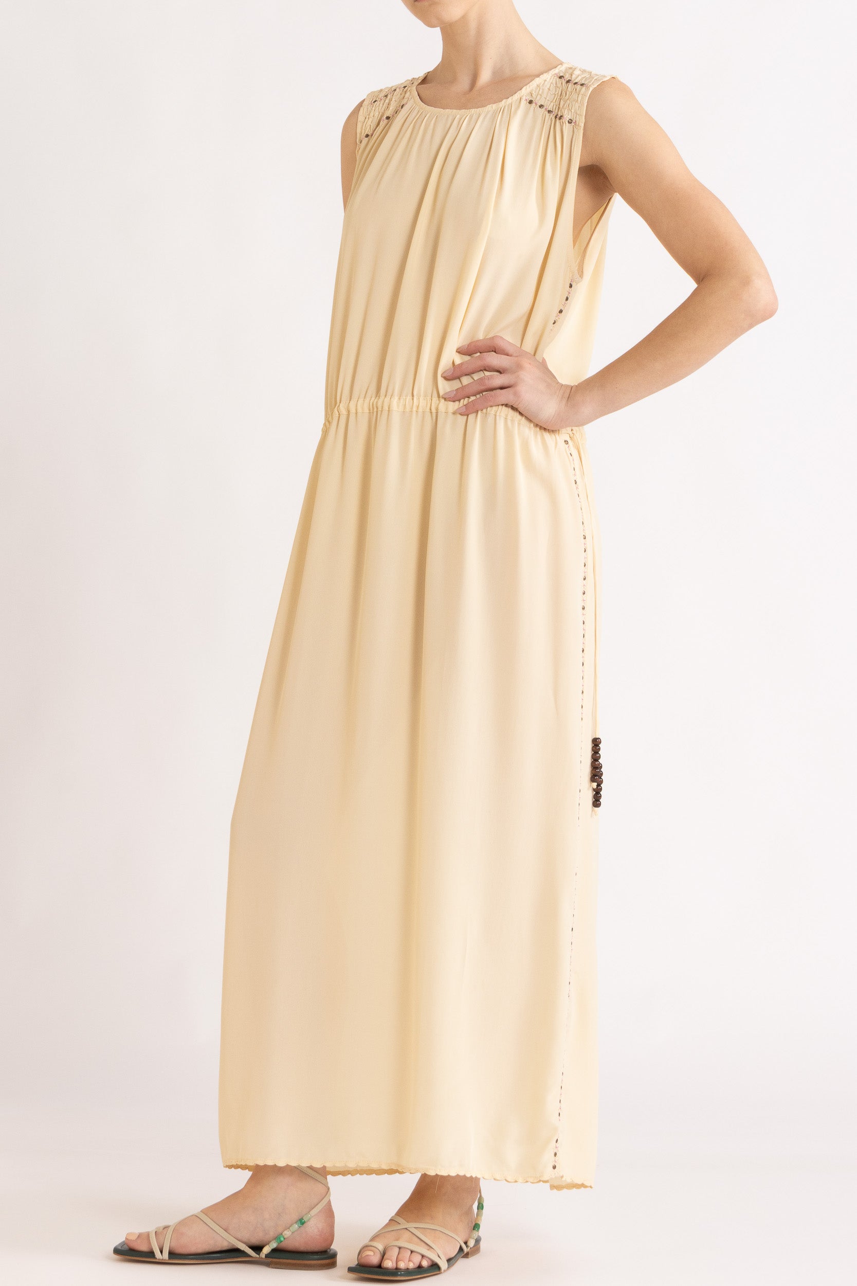Gemini Crepe De Chine Sleeveless Dress