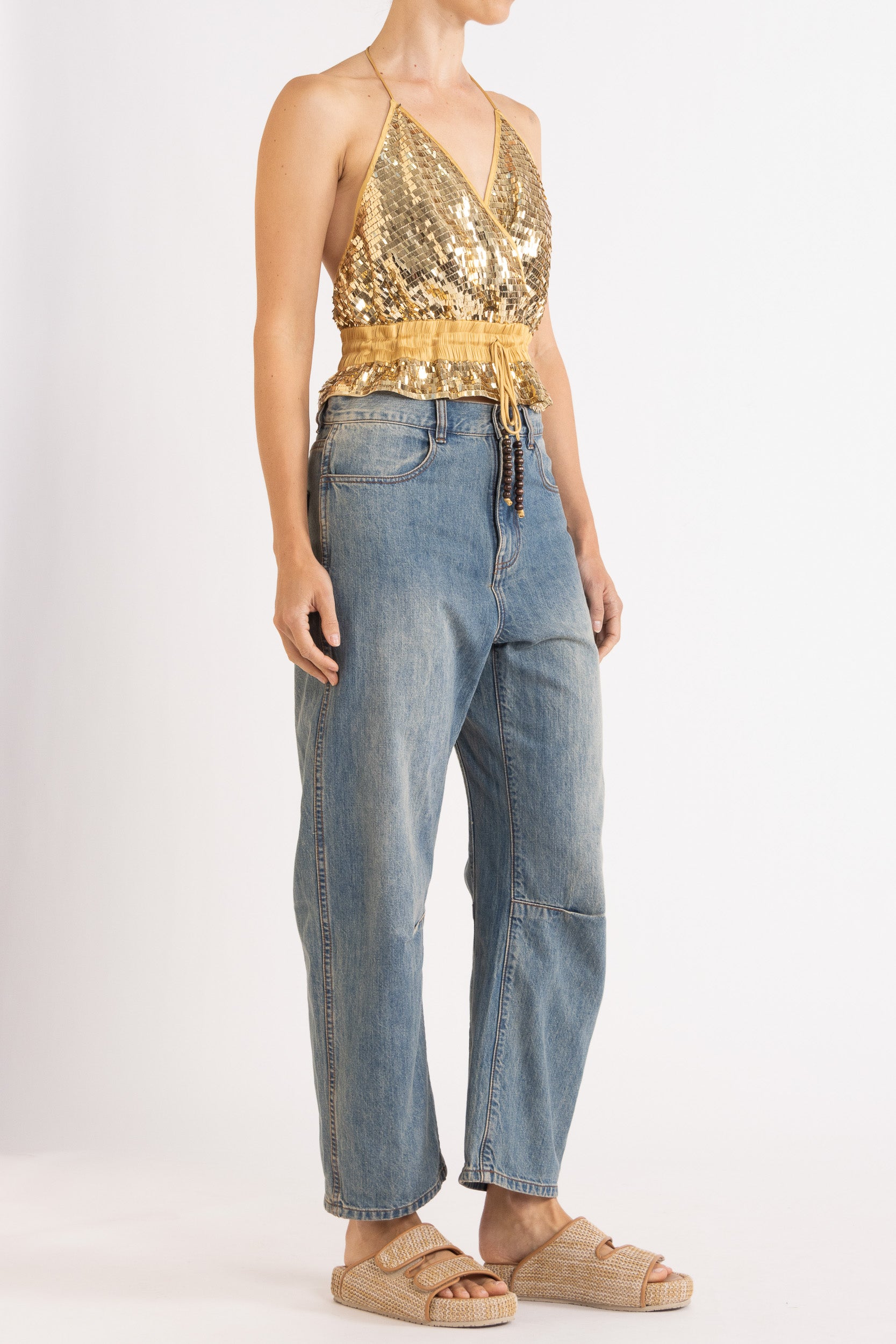 Marella Halter Neck Sequin Top