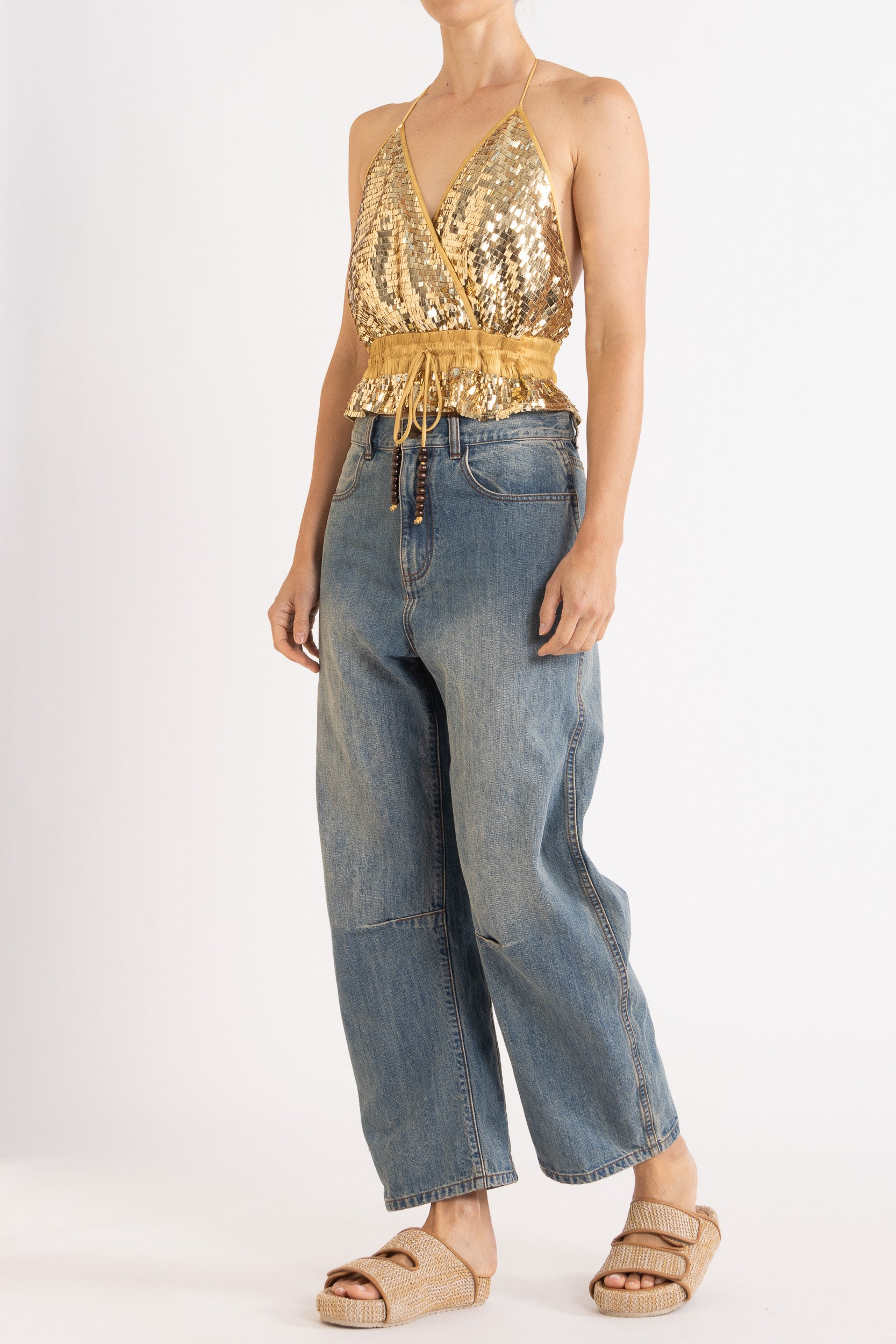 Marella Halter Neck Sequin Top