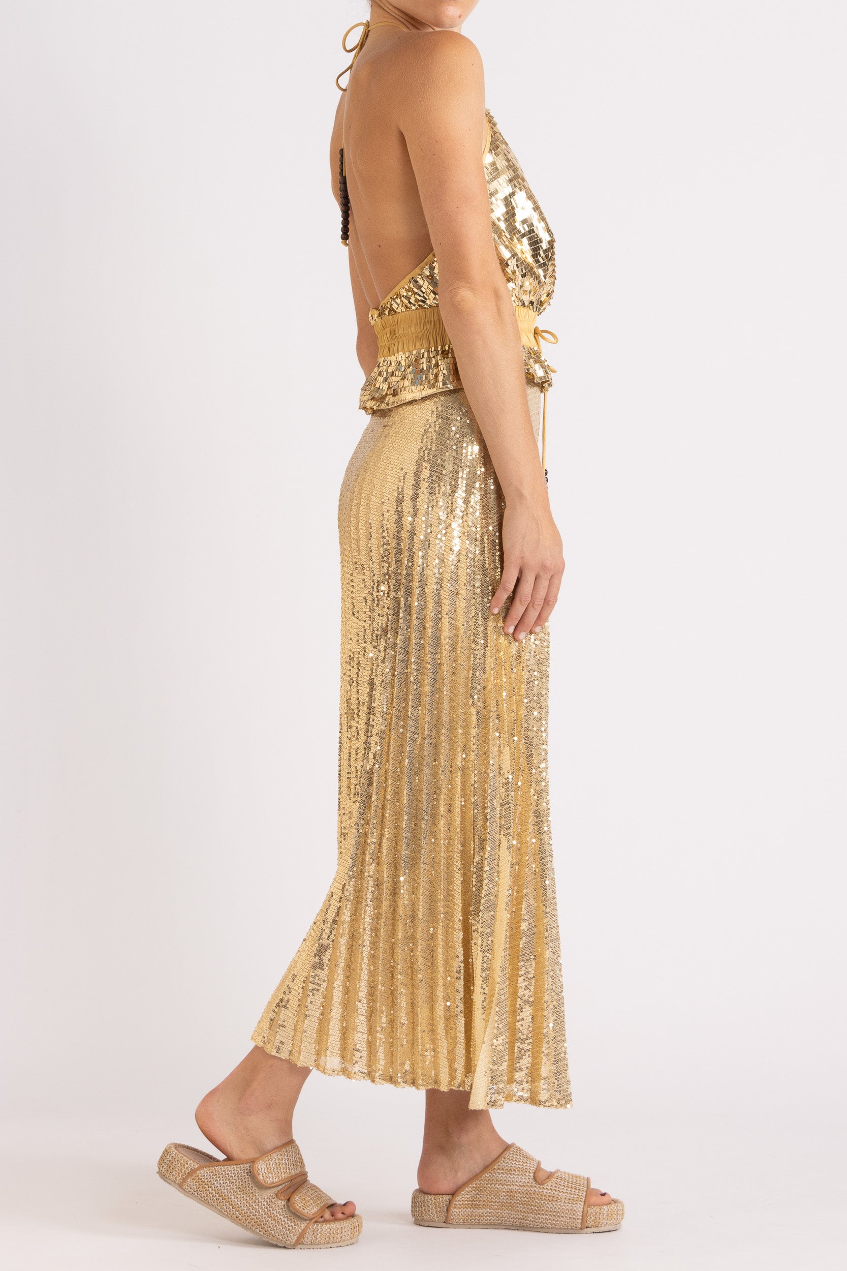 Marella Halter Neck Sequin Top