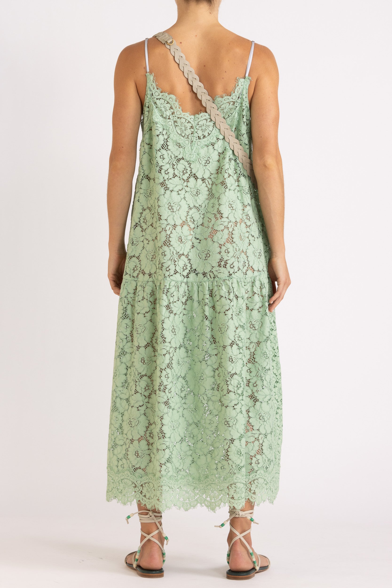 Alchemy Beaded Leather Tie Sandal