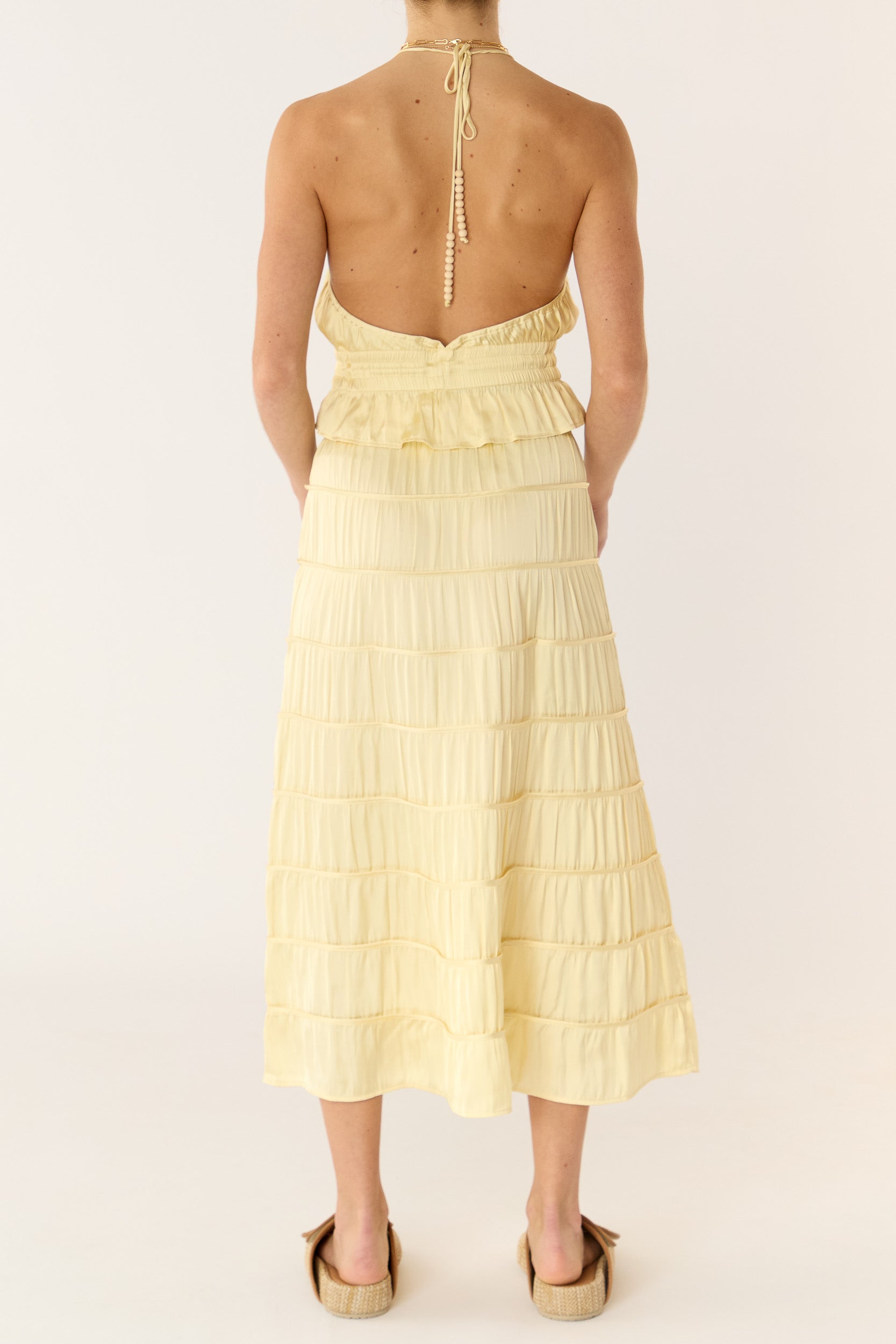 Alina Tiered Satin Skirt