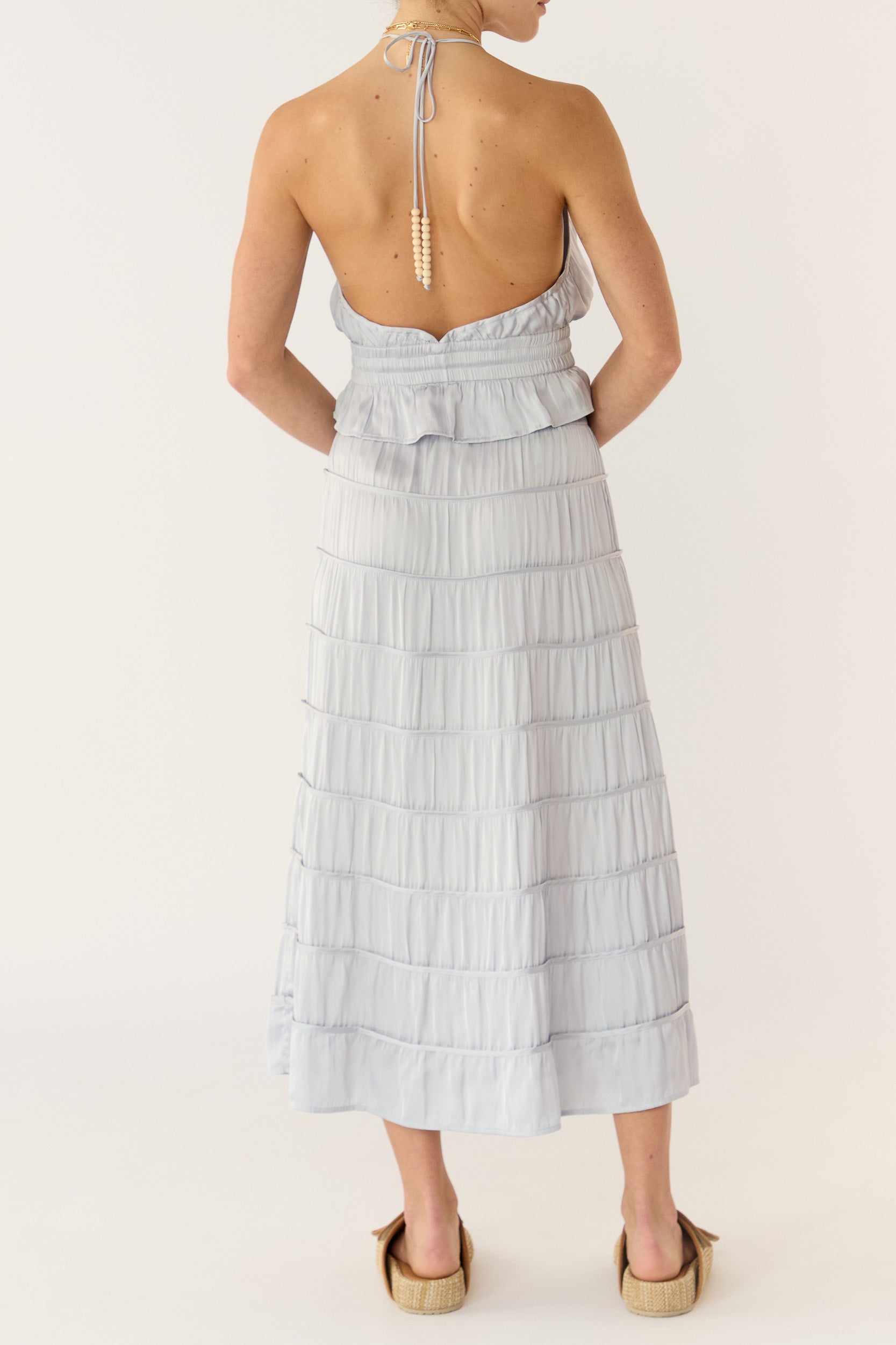 Alina Tiered Satin Skirt
