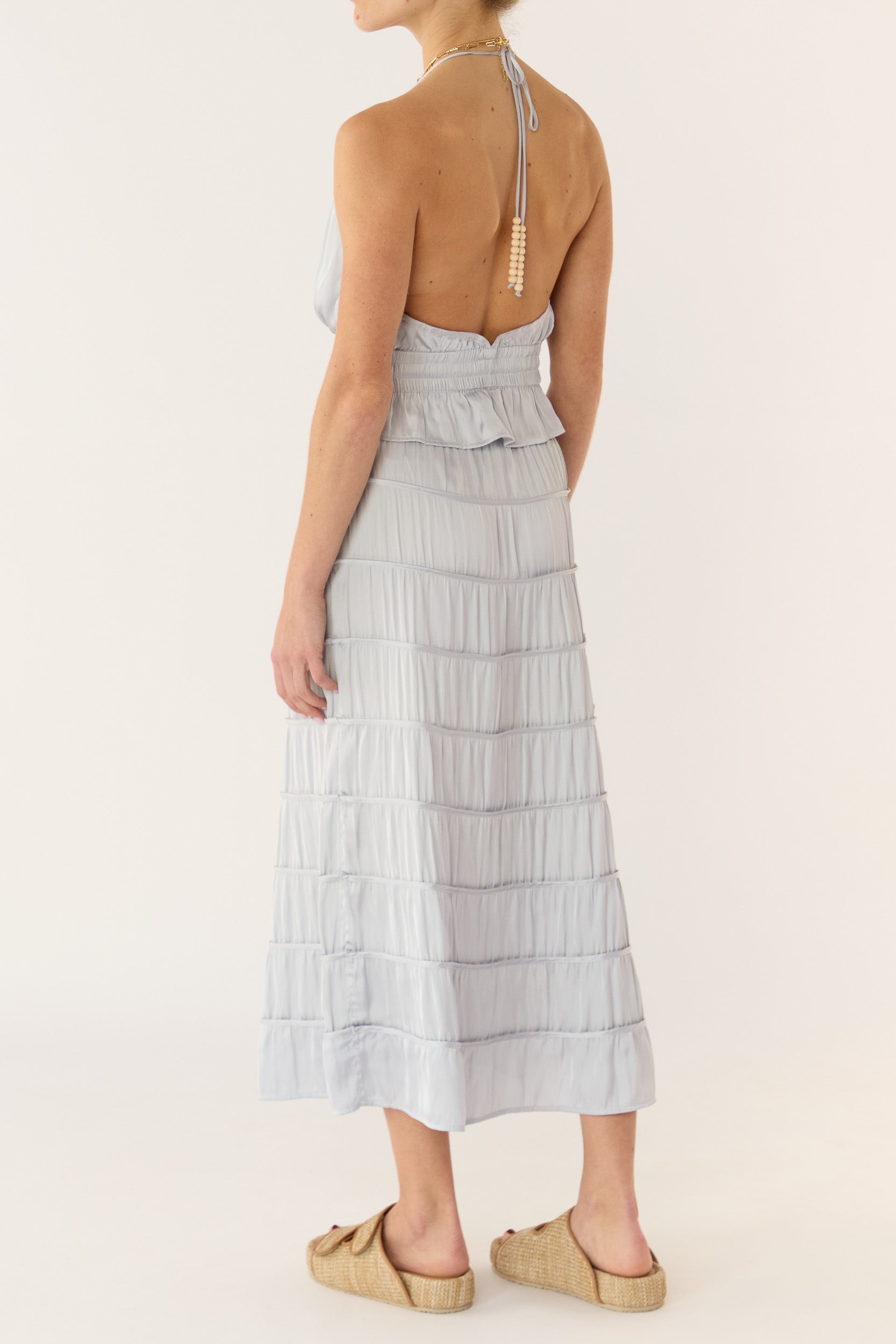Alina Tiered Satin Skirt