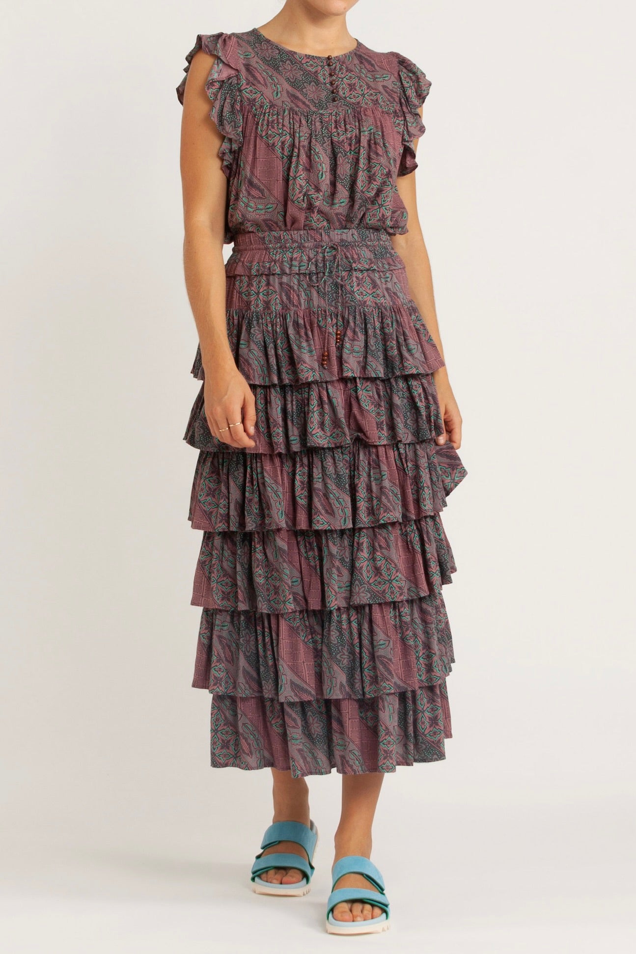 Francis Printed Frill Top