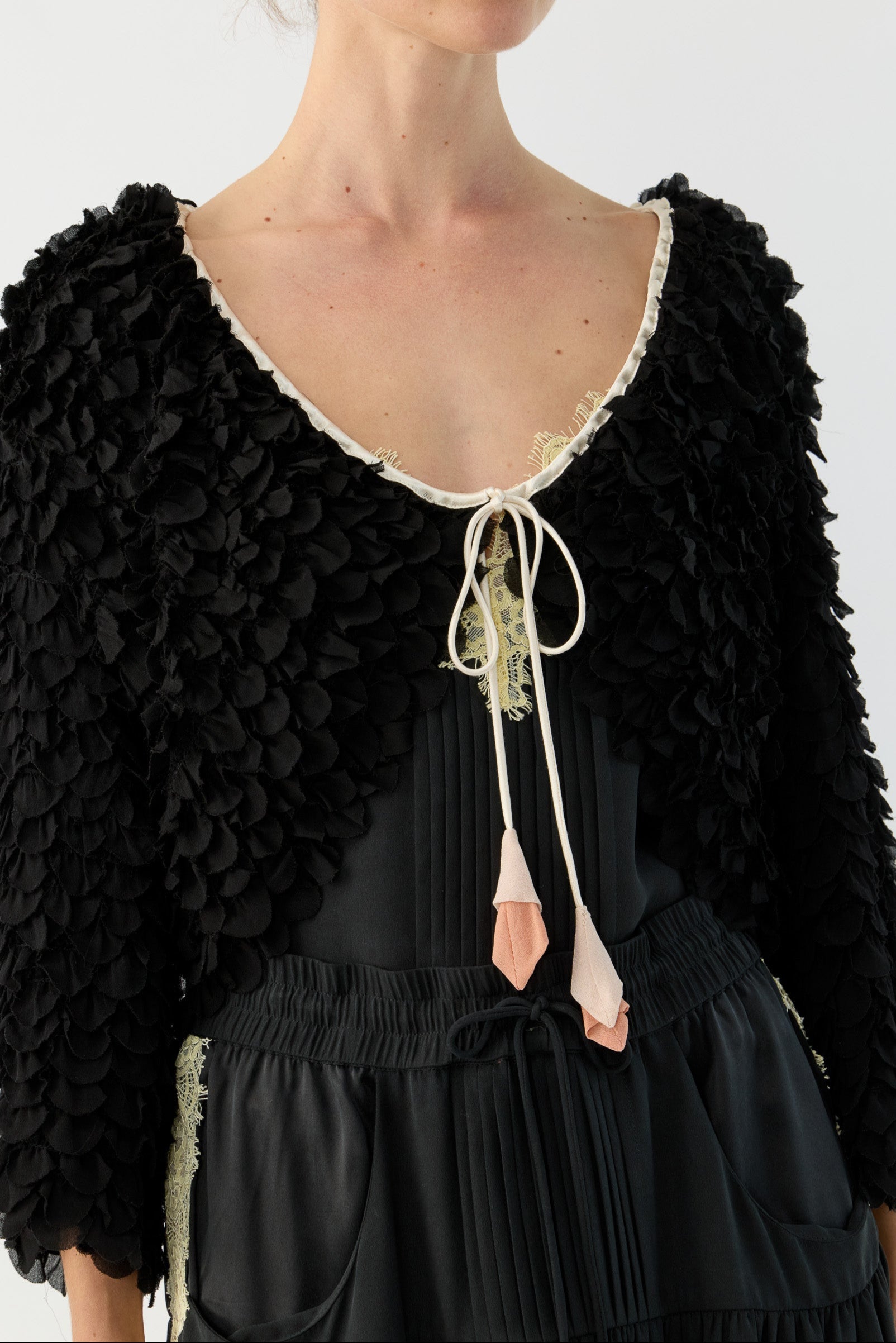 Addie Scalloped Chiffon Jacket