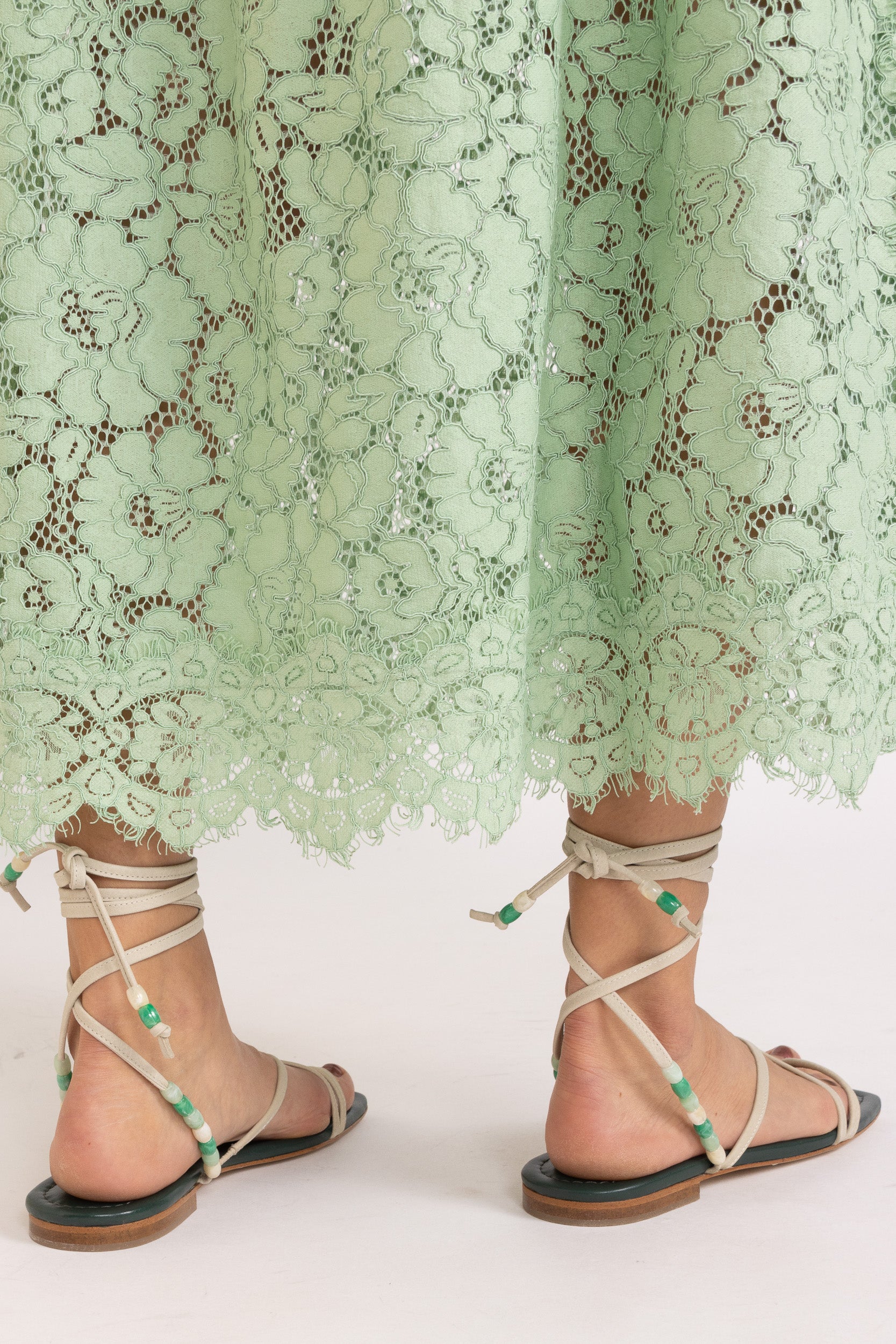 Alchemy Beaded Leather Tie Sandal