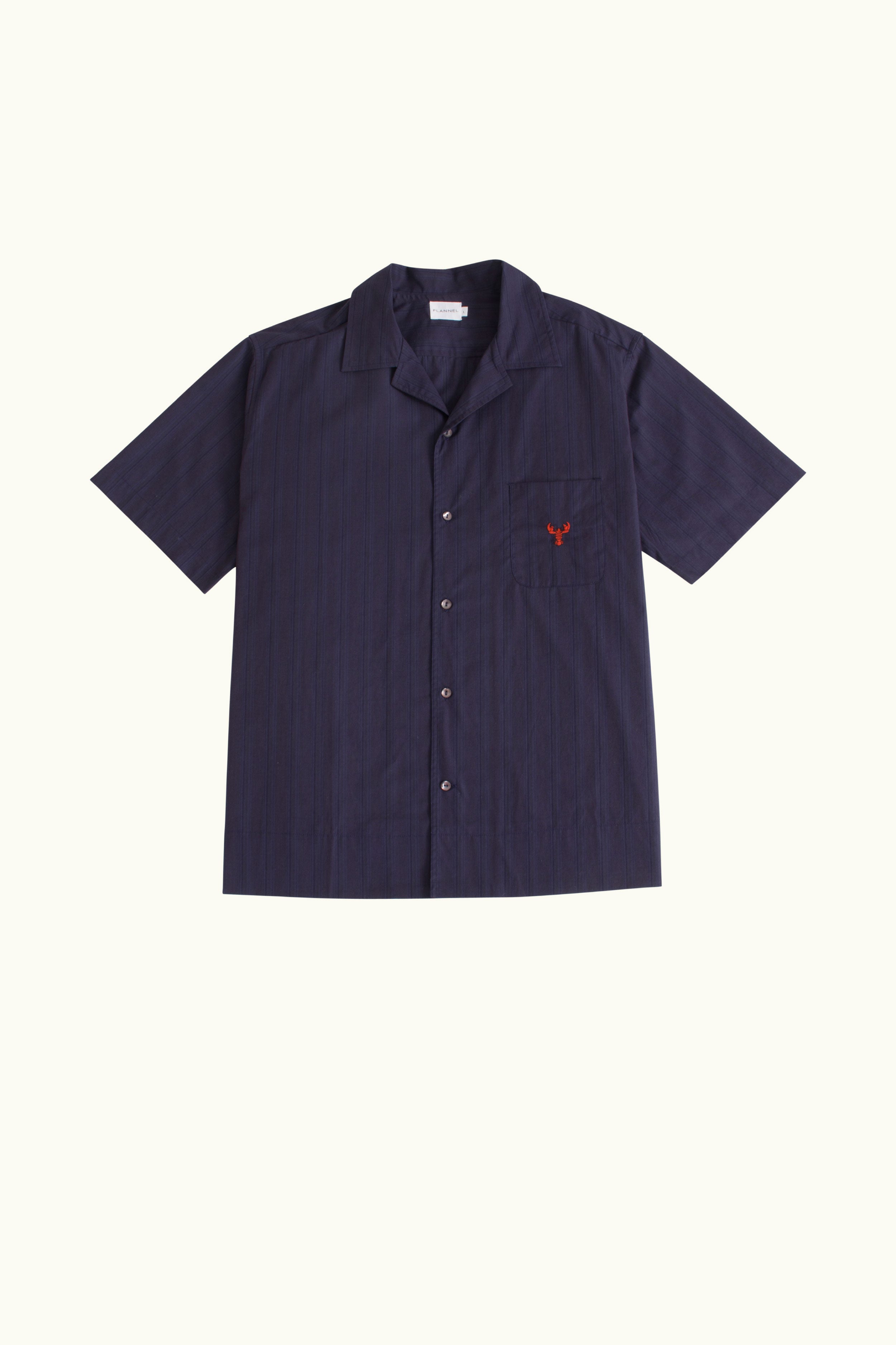 Atticus Cotton Short Sleeve Shirt with Lobster Embroidery
