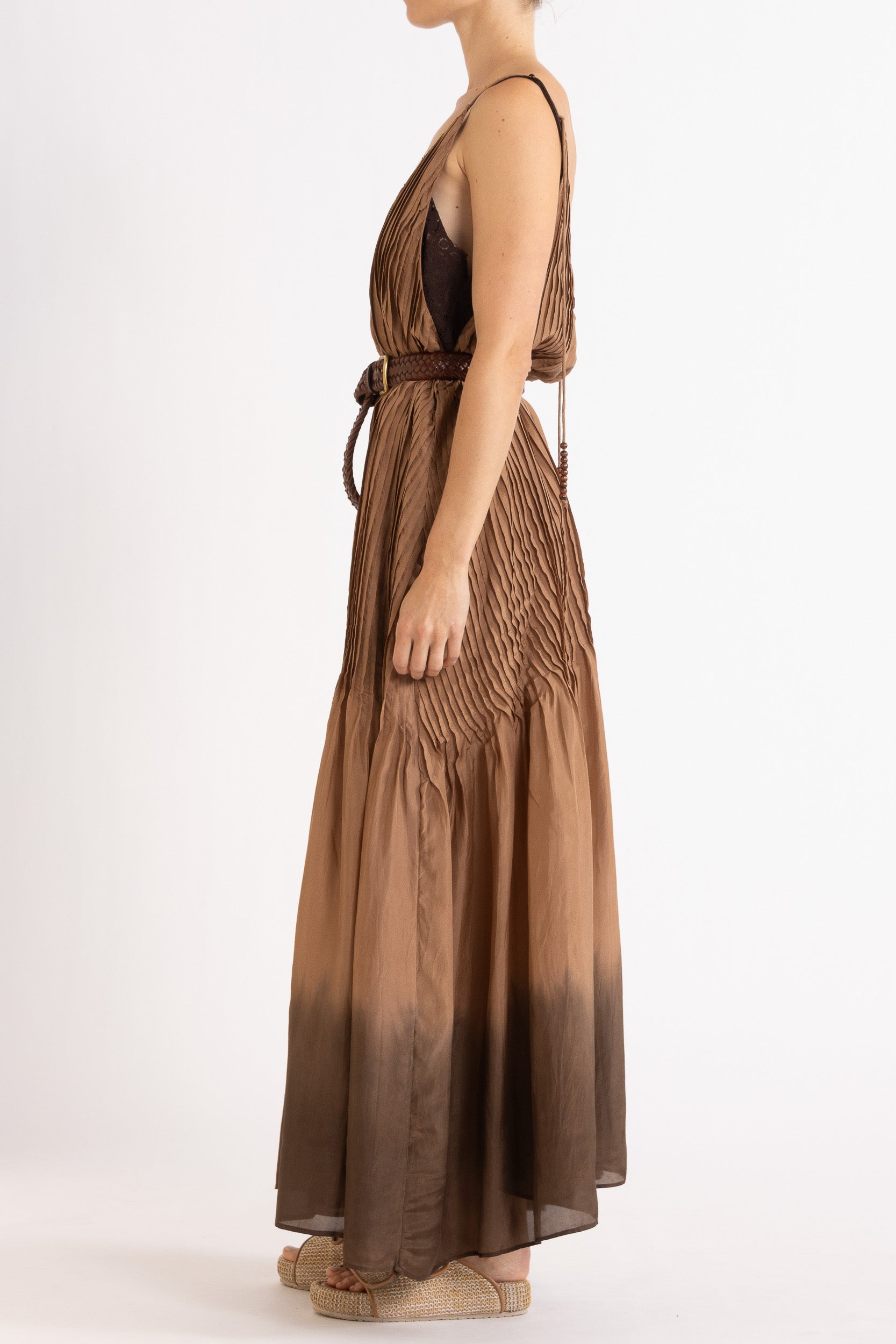 Ottavia Silk Dip-Dye Cami Maxi Dress