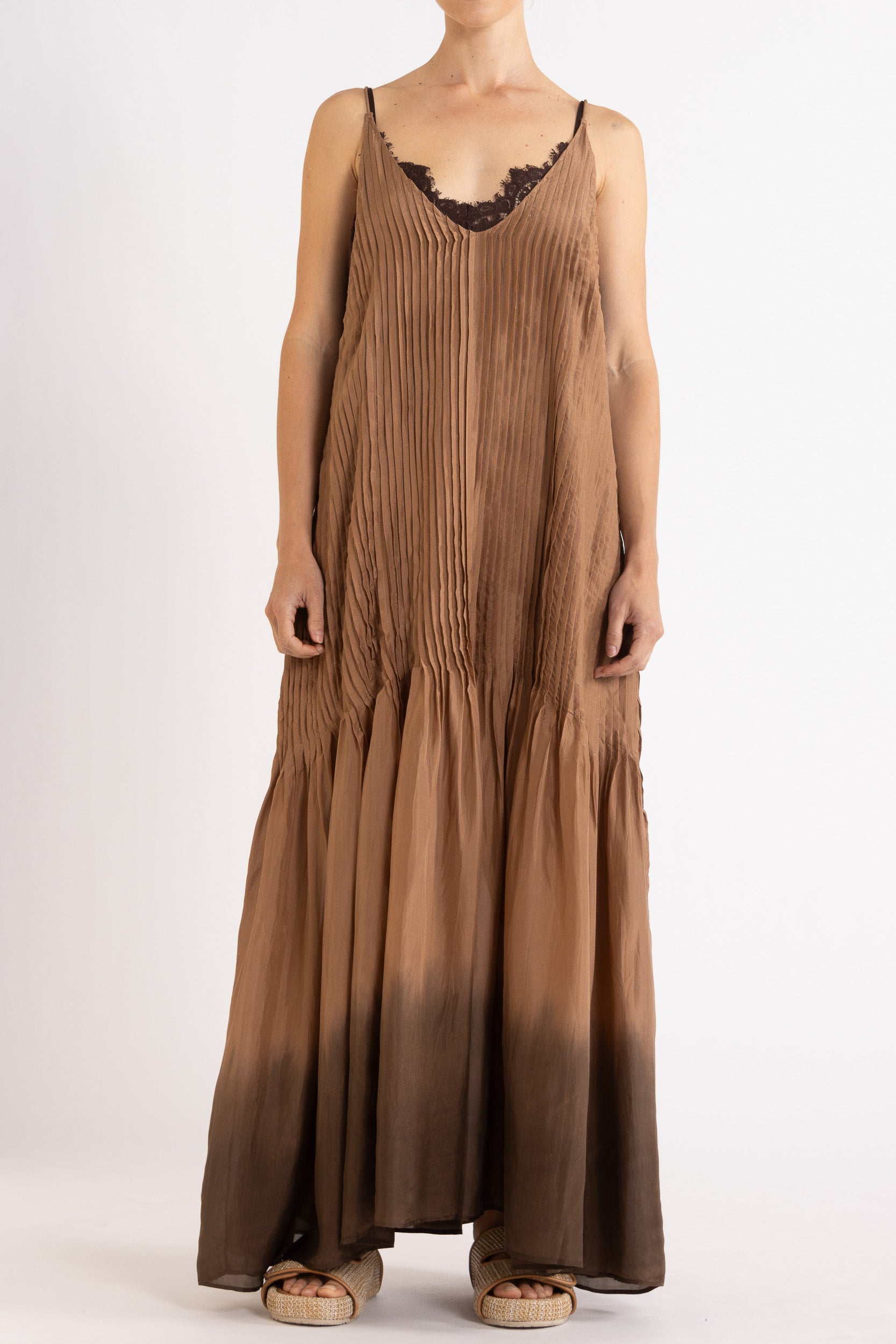 Ottavia Silk Dip-Dye Cami Maxi Dress