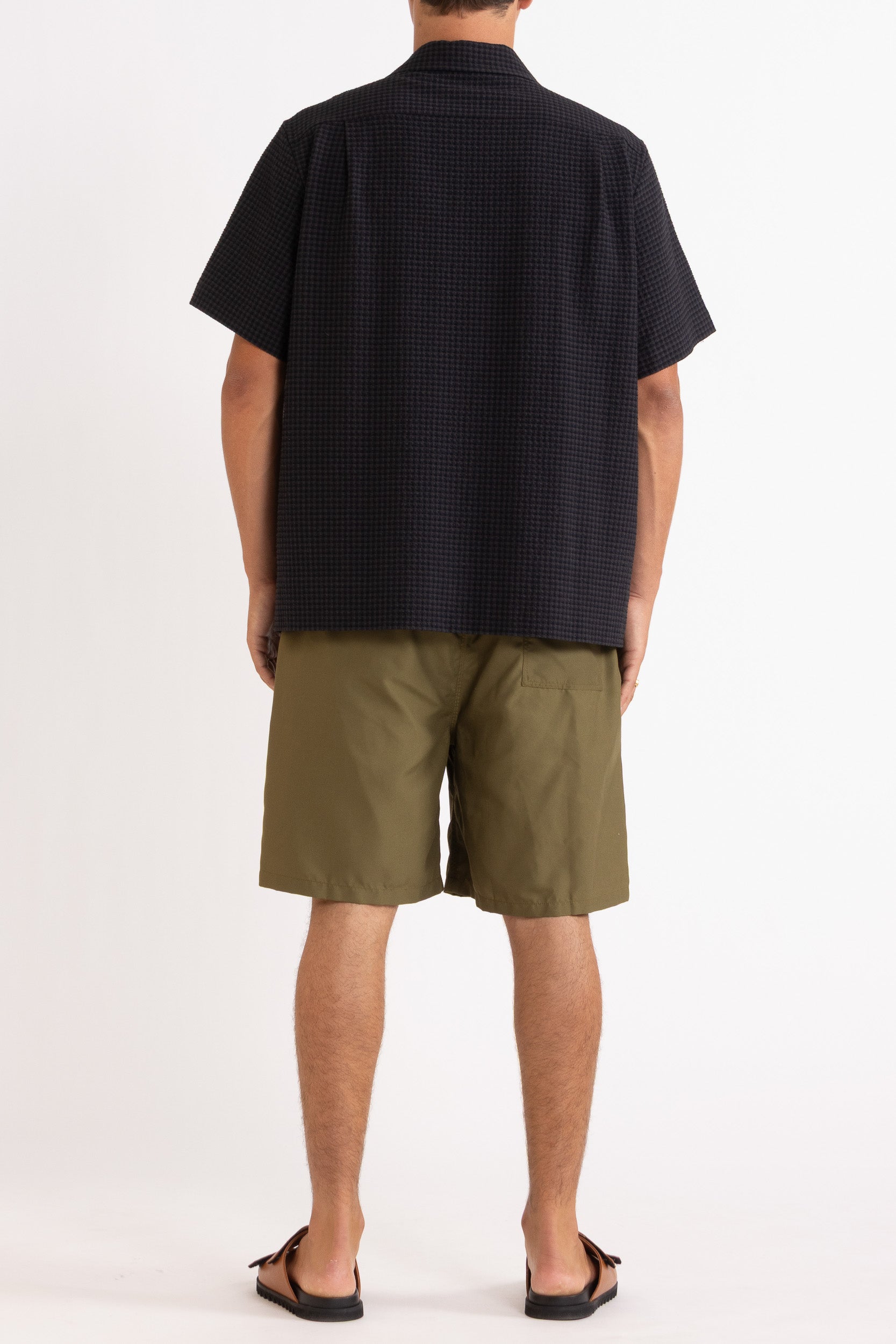 Monty Check Wool-Blend Short Sleeve Shirt