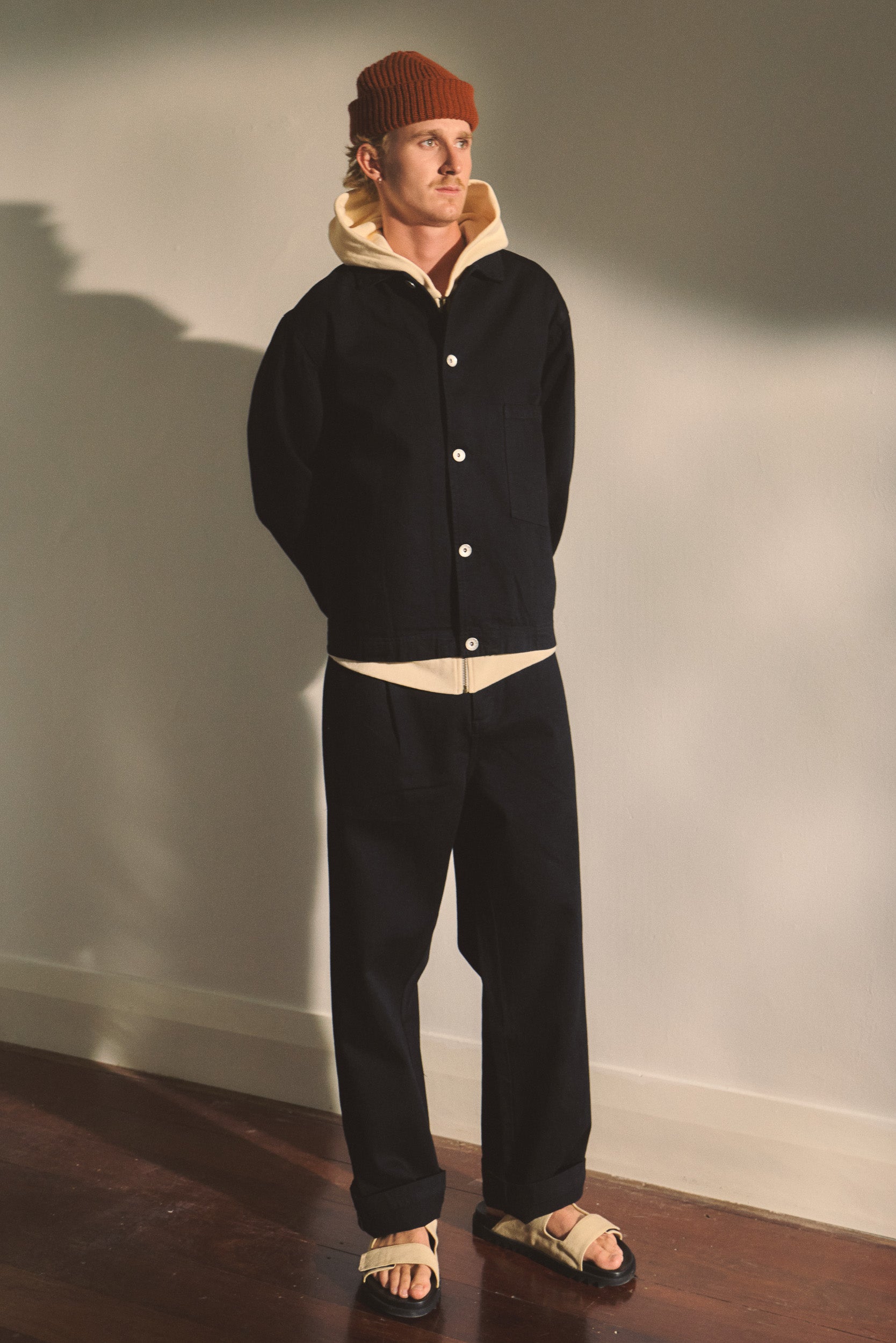 Repare Goods Denim Pleated Pant