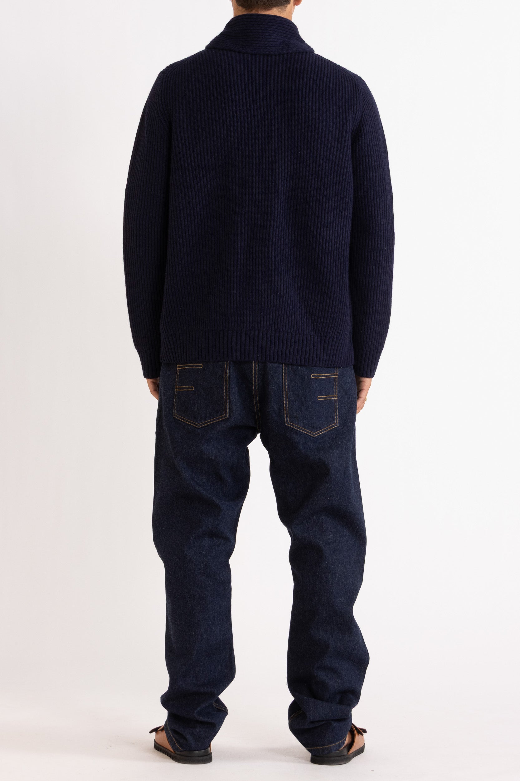 Marcus Wool-Cashmere Shawl Collar Crew
