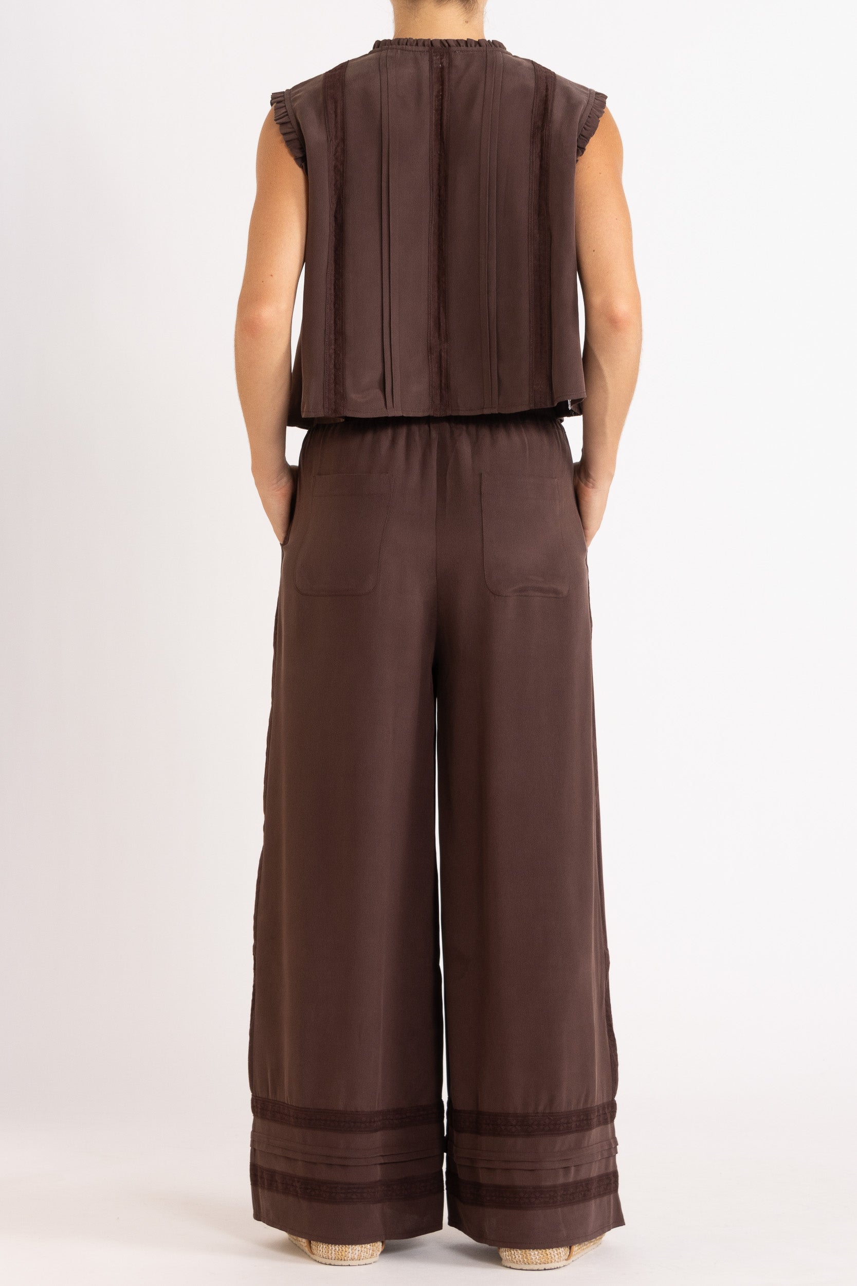 Albrey Silk Crepe Sleeveless Top