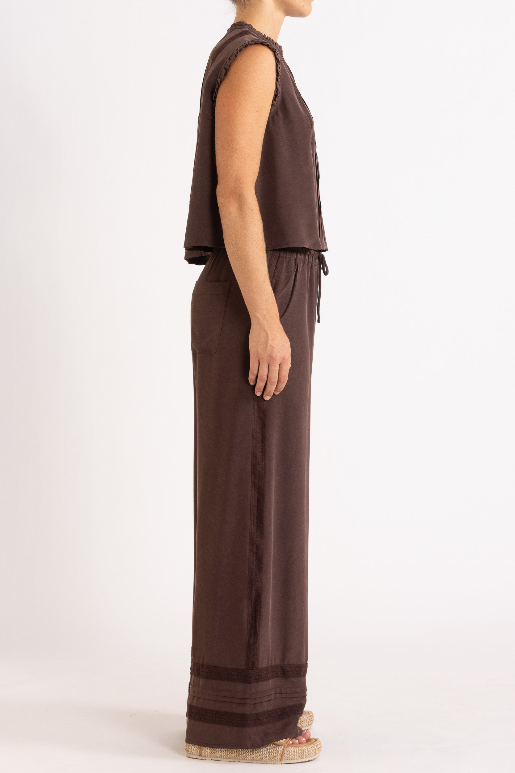 Albrey Silk Crepe Sleeveless Top