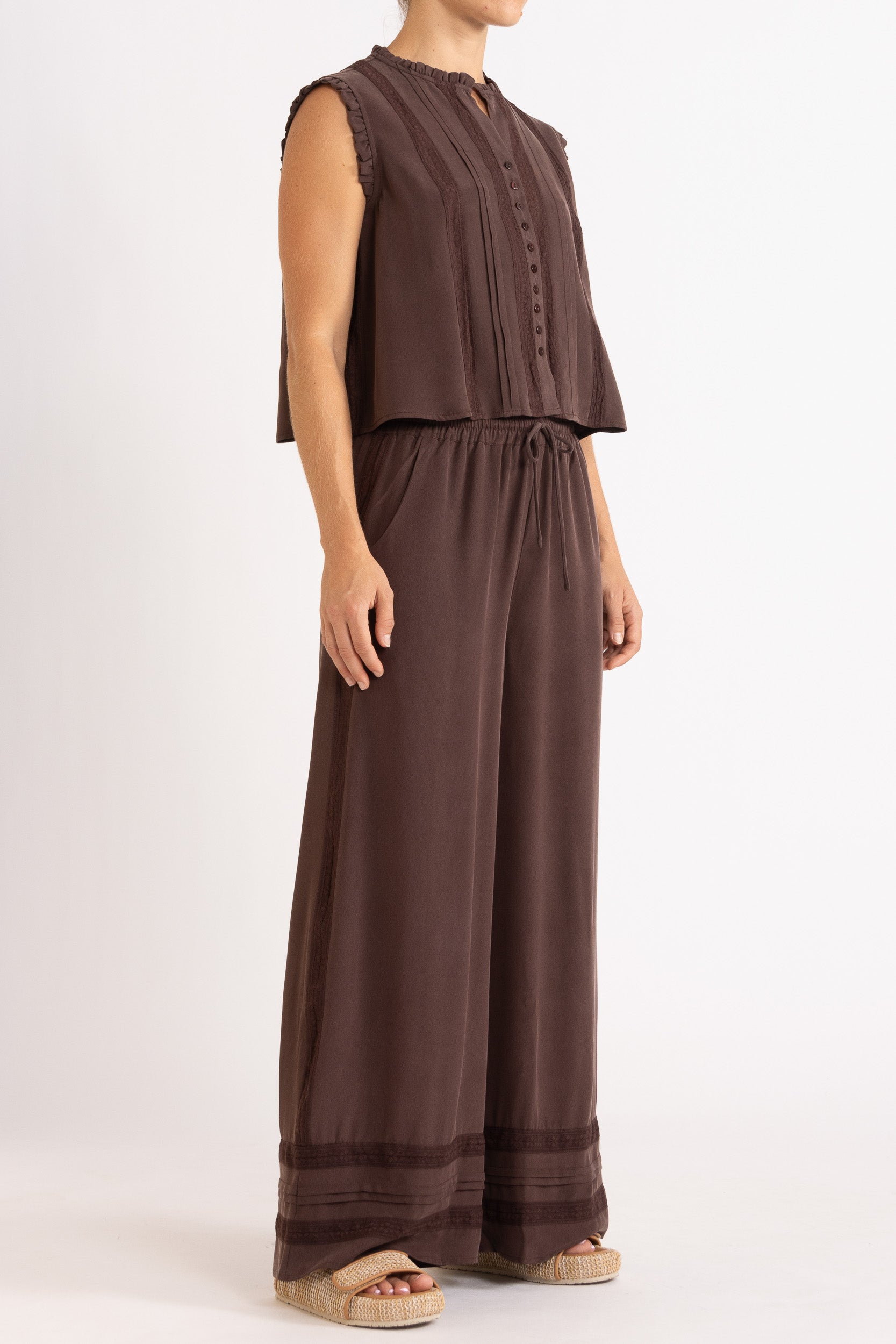 Albrey Silk Crepe Sleeveless Top