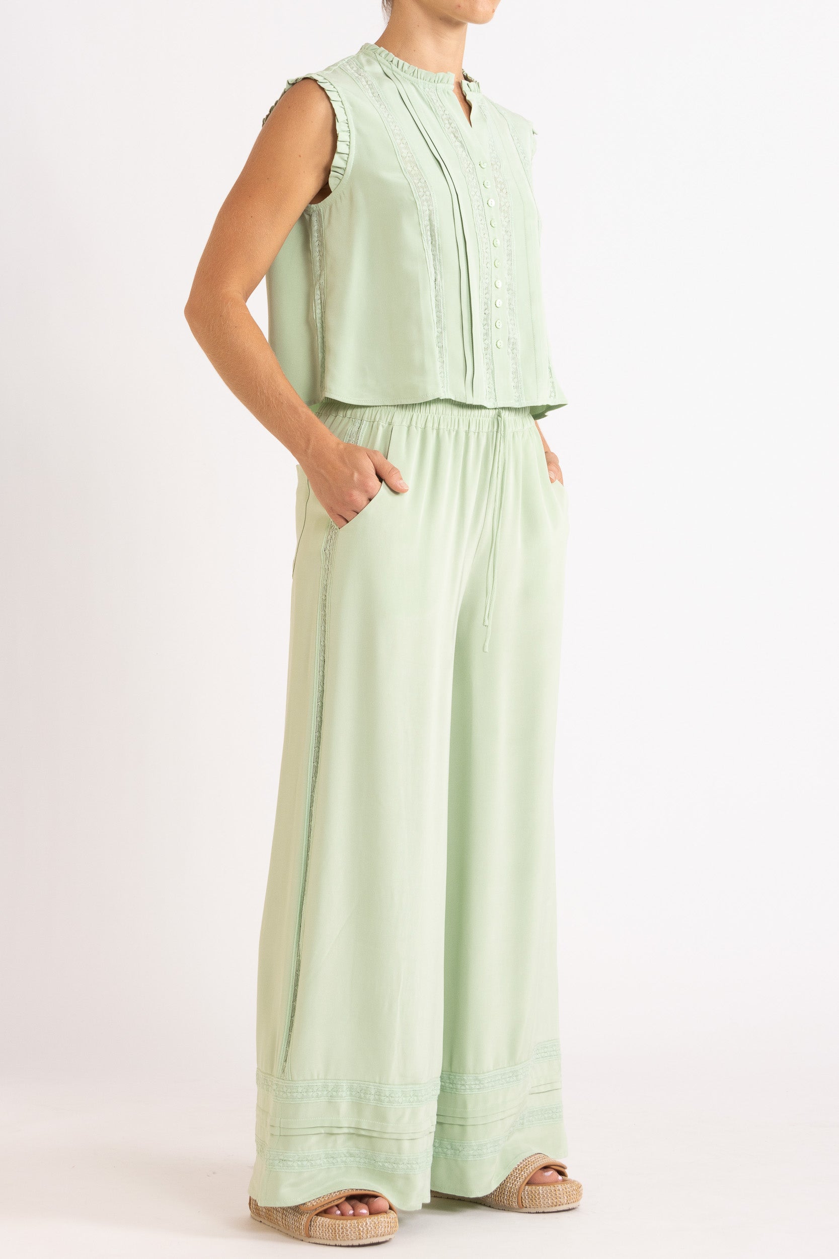 Albrey Silk Crepe Sleeveless Top