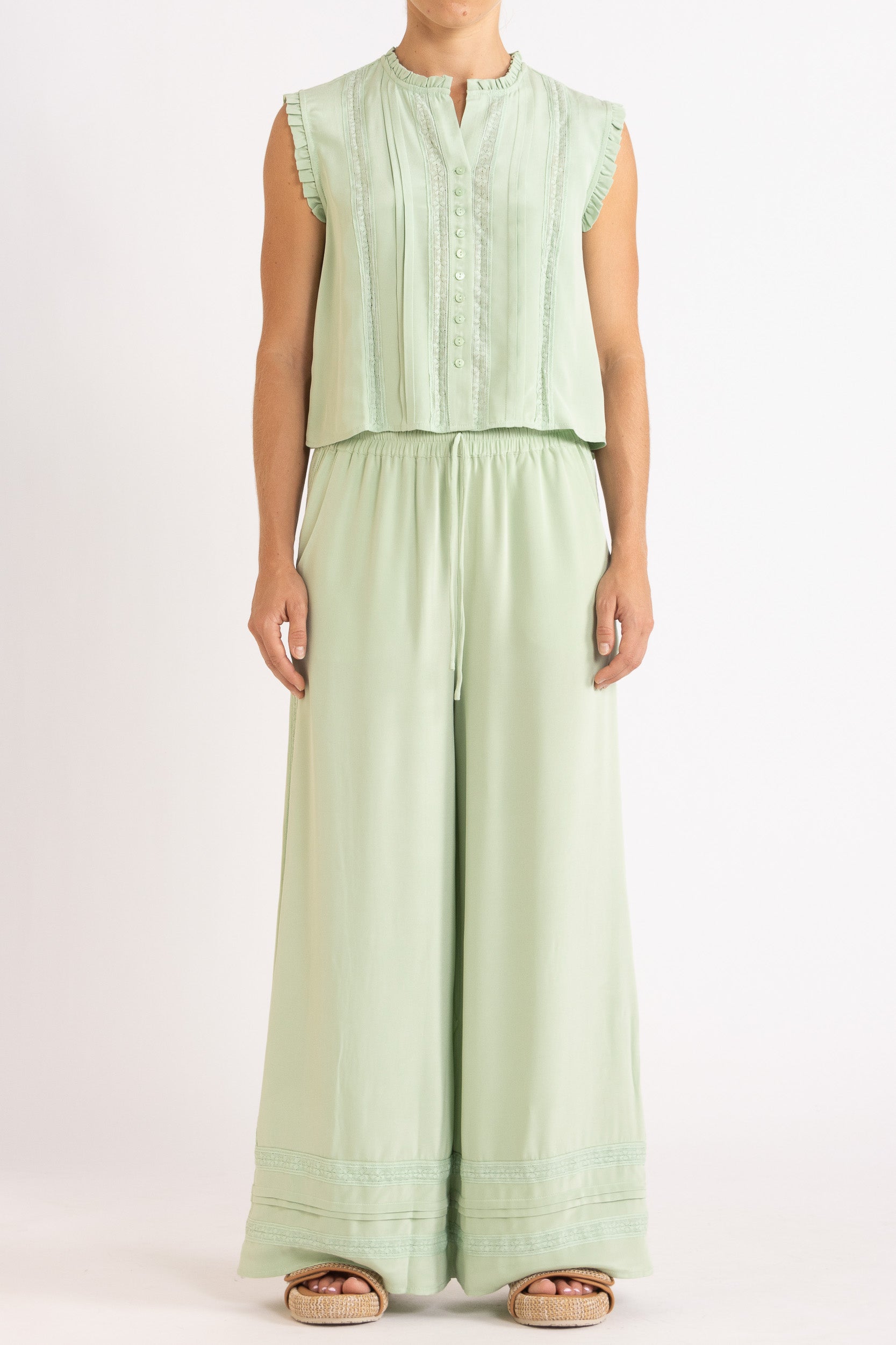 Albrey Silk Crepe Sleeveless Top