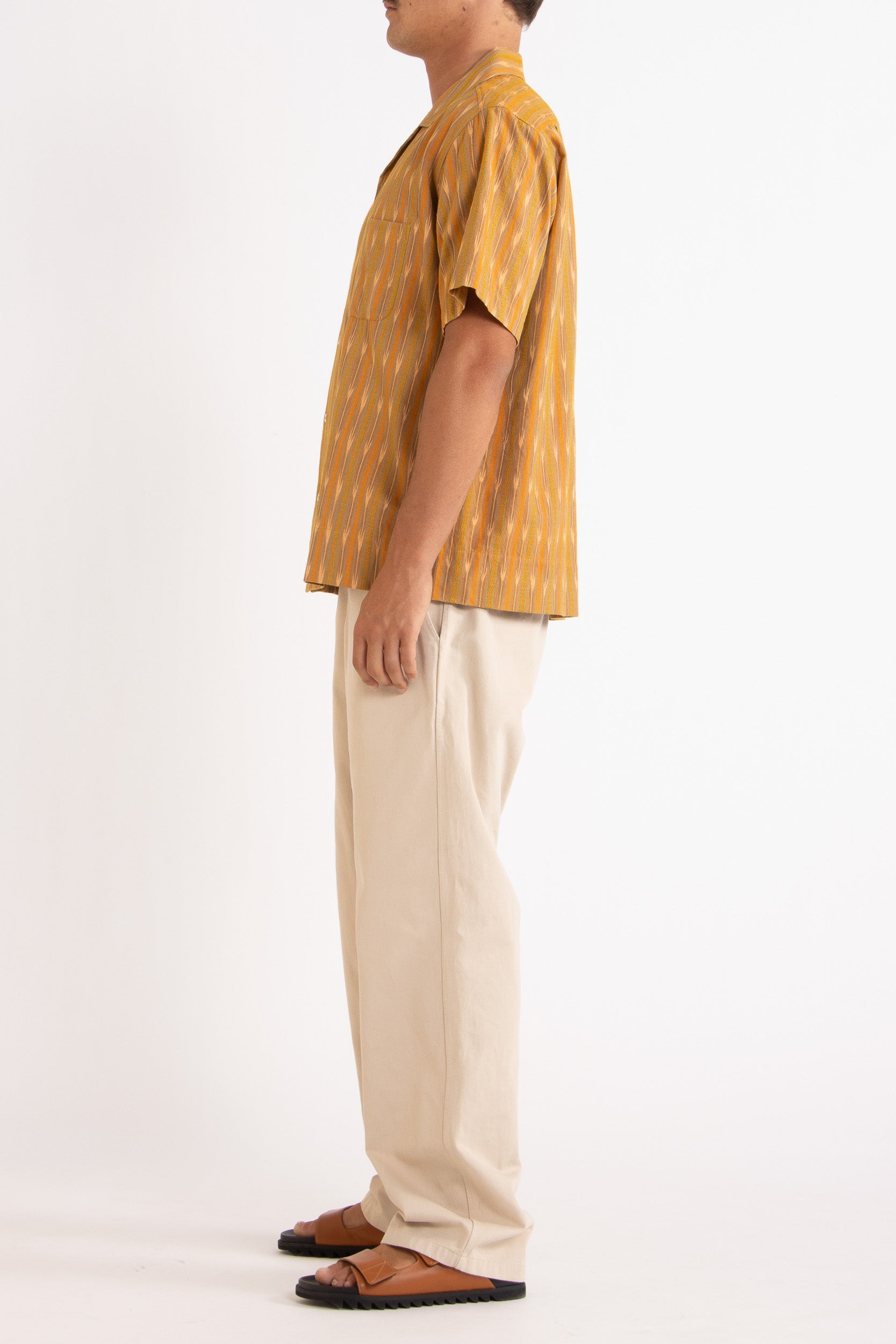 Alden Cotton Ikat Print Short Sleeve Shirt