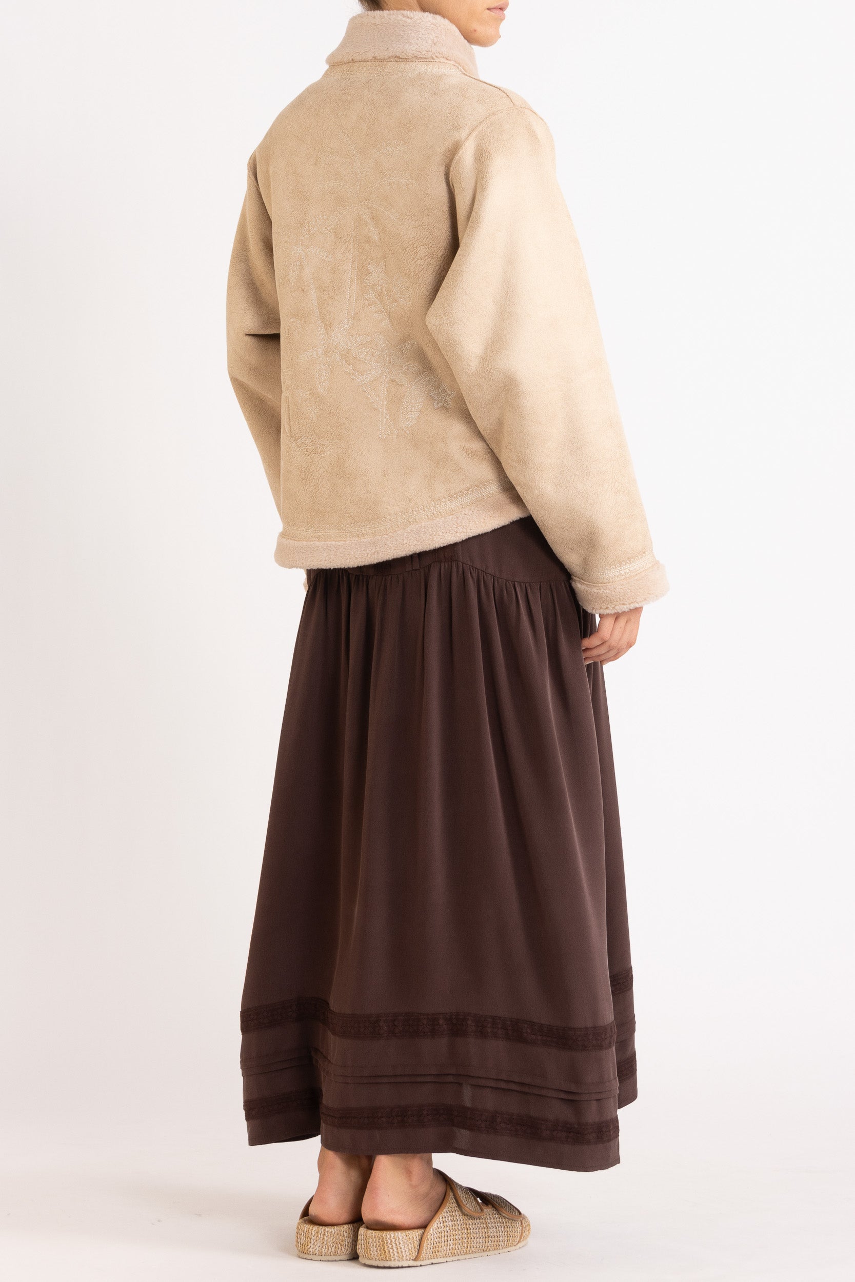 Shiloh Embroidered Faux Shearling Jacket