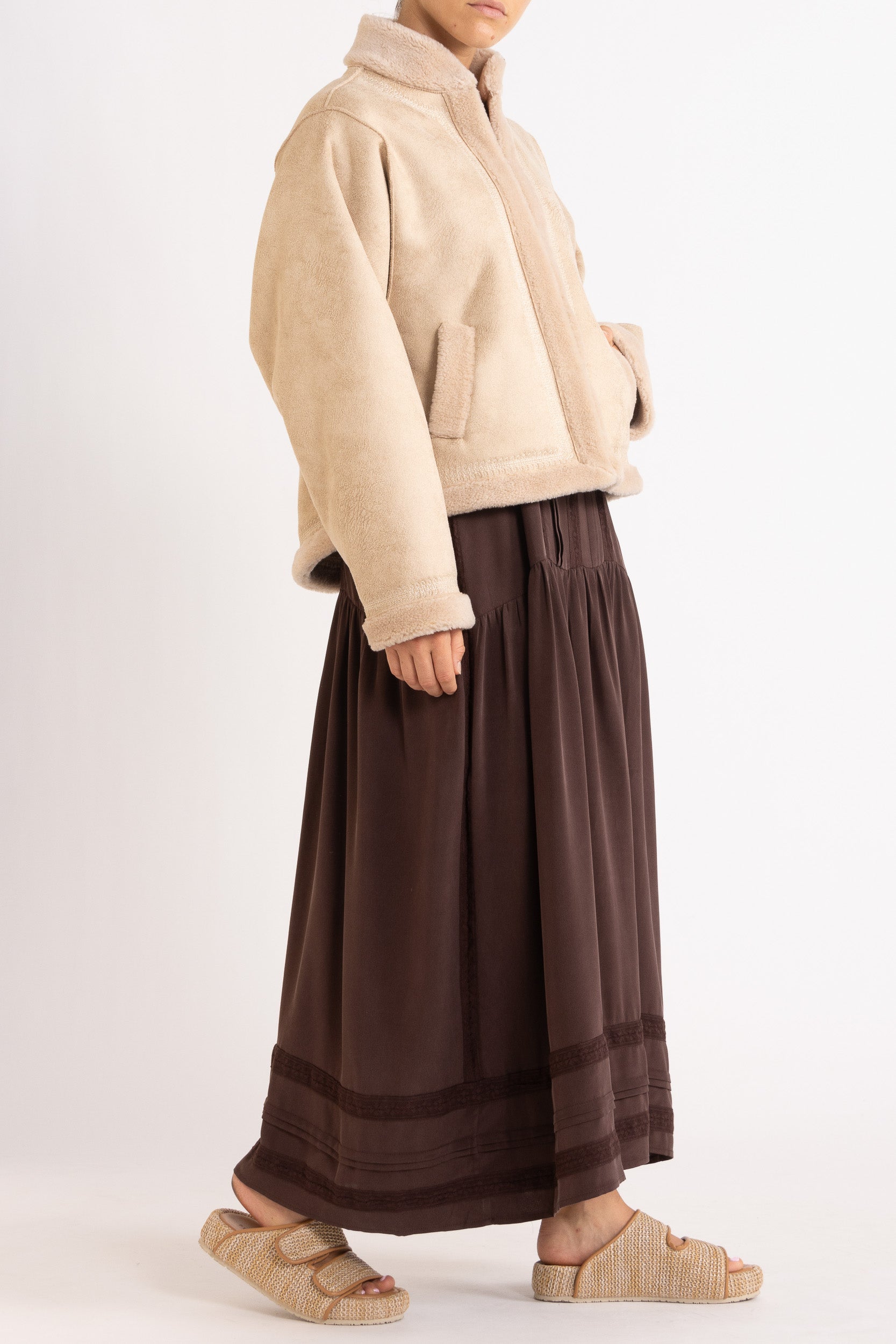 Shiloh Embroidered Faux Shearling Jacket