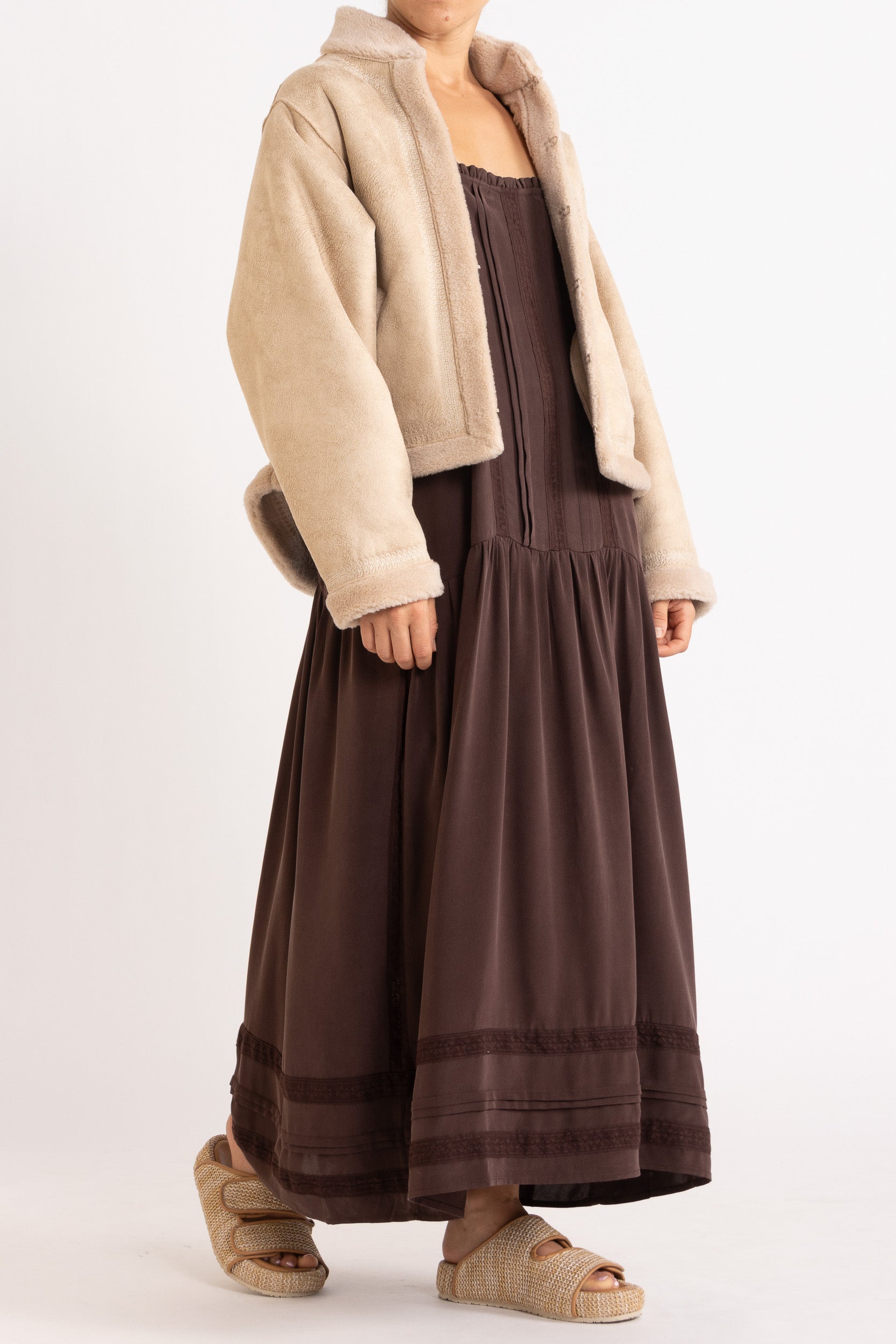Shiloh Embroidered Faux Shearling Jacket