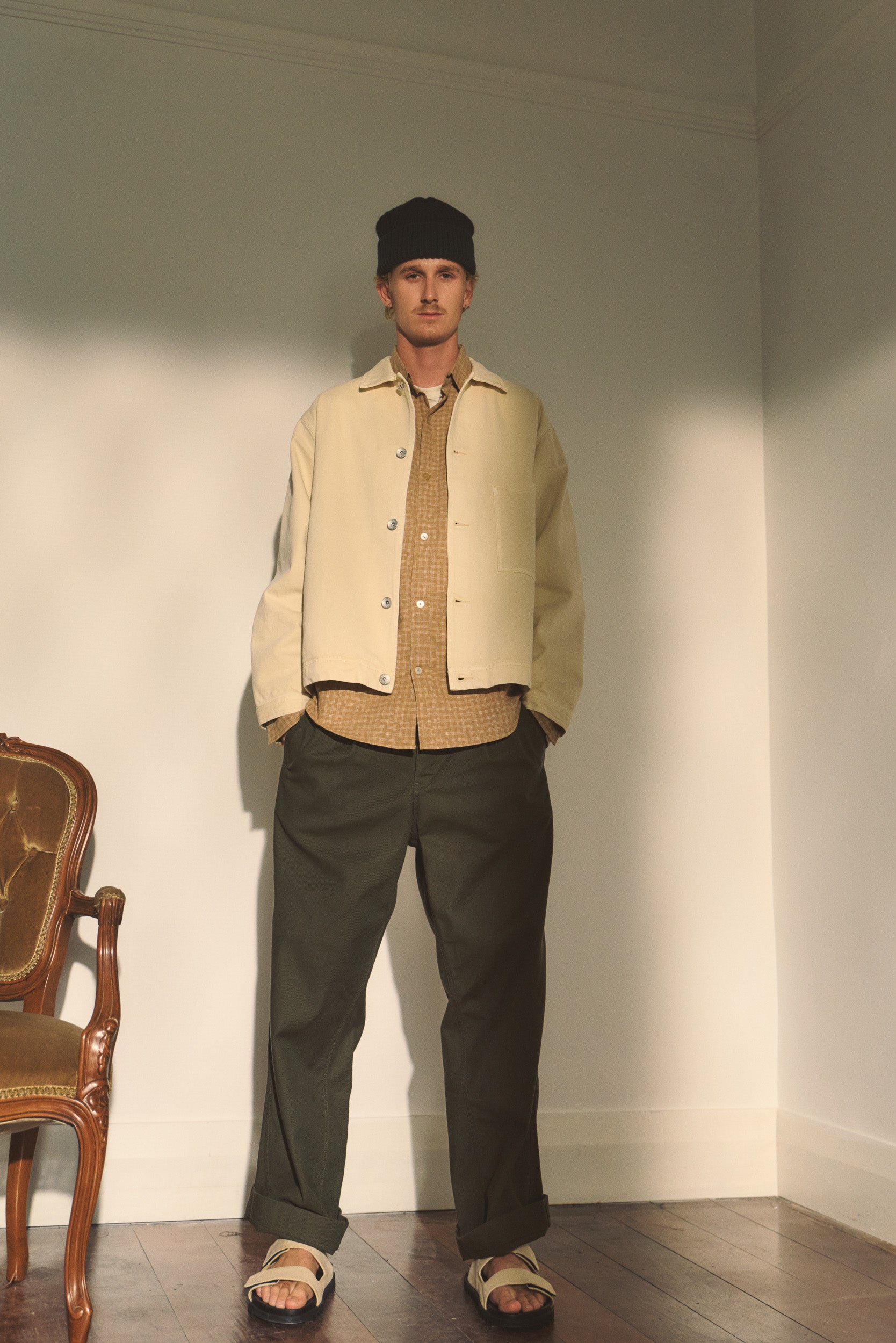 Lawrence Check Hemp Cotton Short Sleeve Shirt