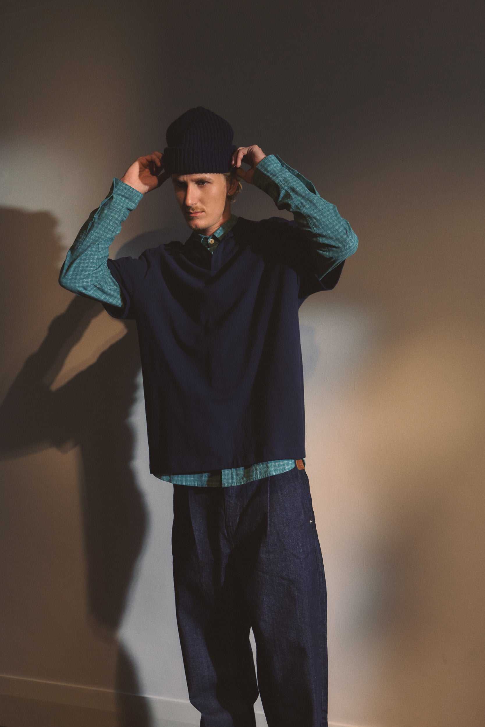 Repare Goods Denim Pleated Pant