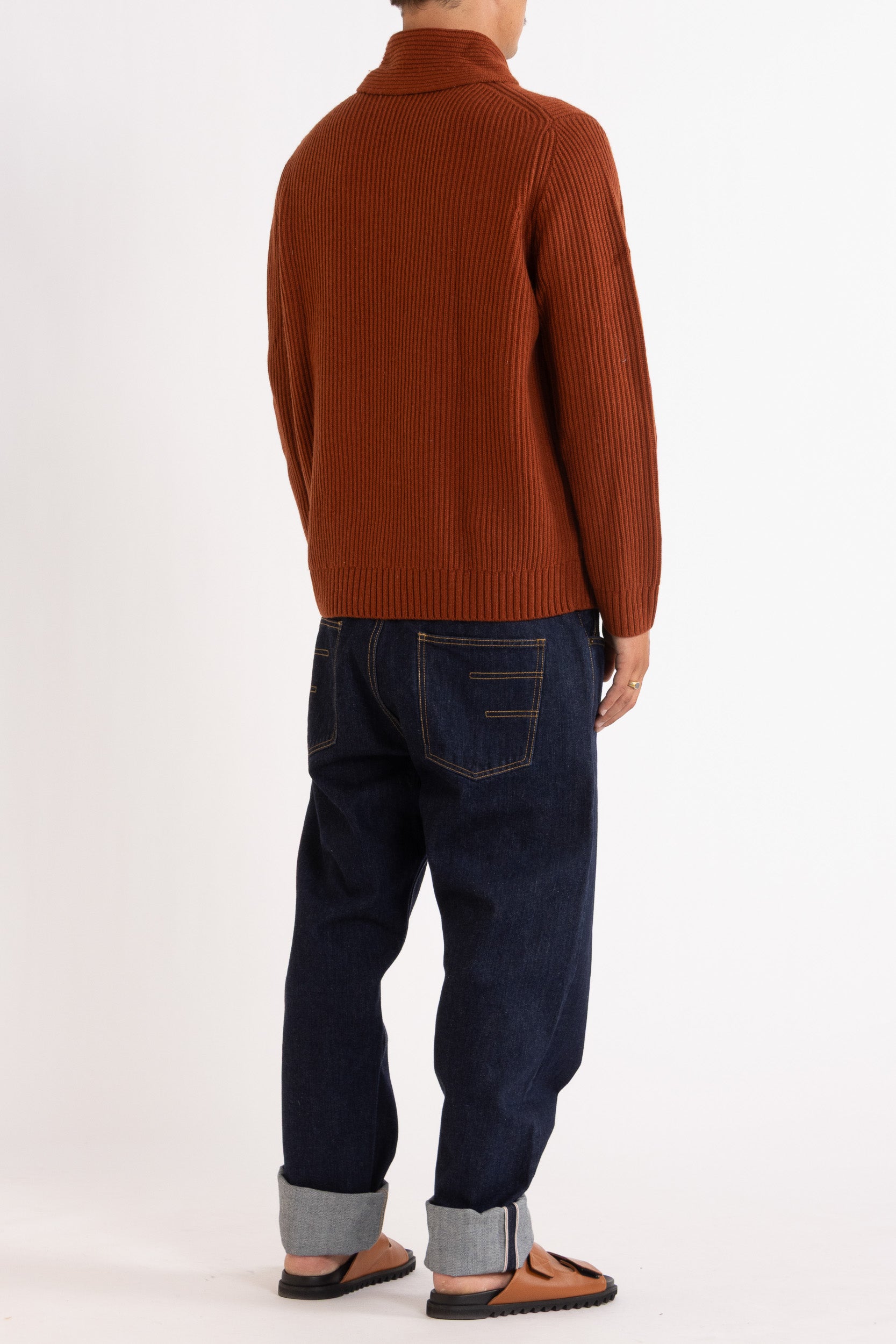 Marcus Wool-Cashmere Shawl Collar Crew