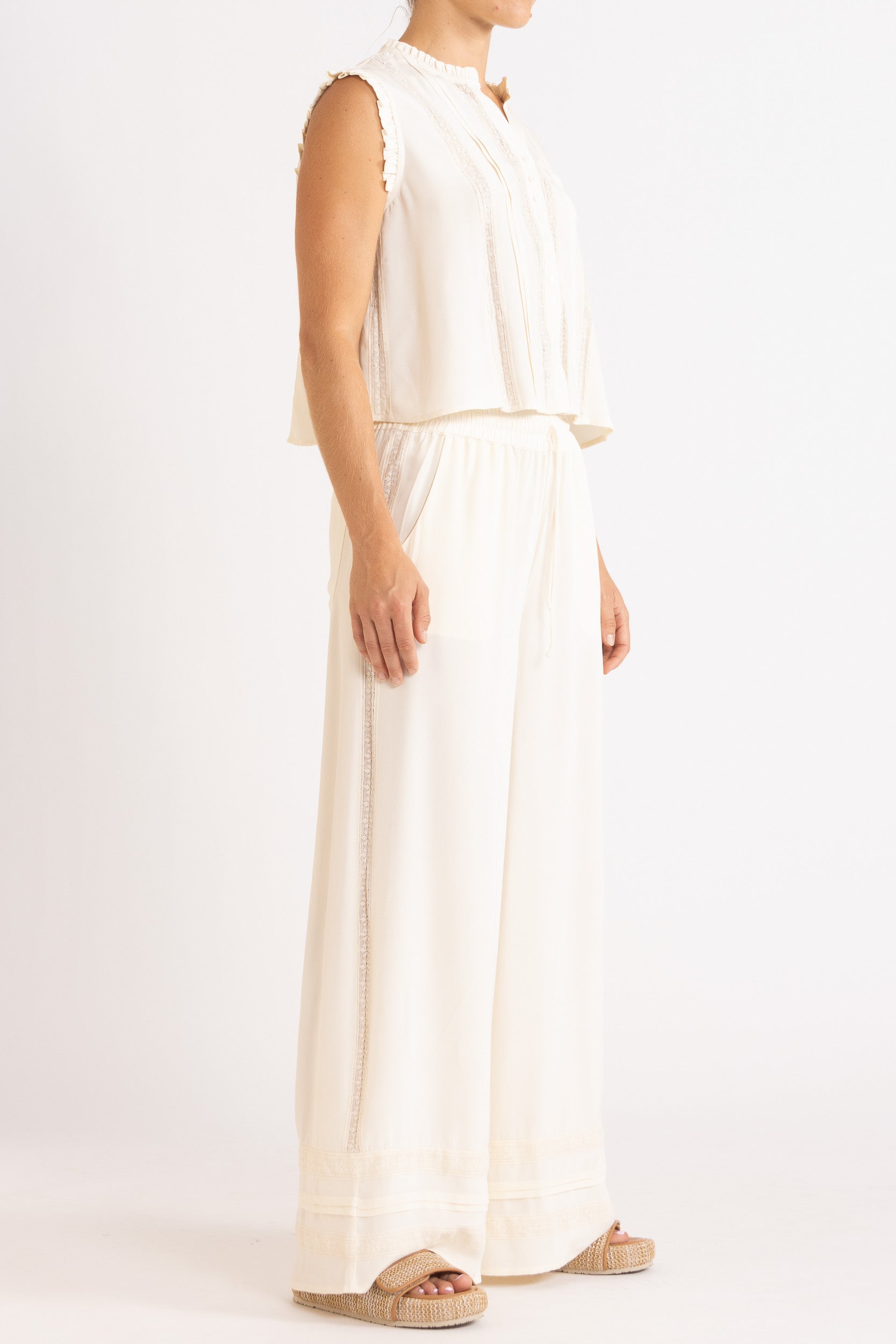 Albrey Silk Crepe Sleeveless Top