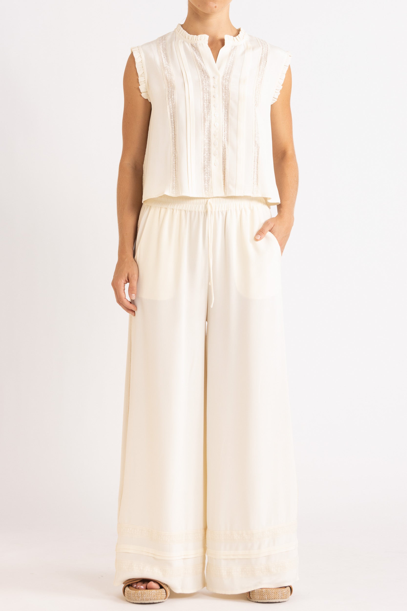 Albrey Silk Crepe Sleeveless Top