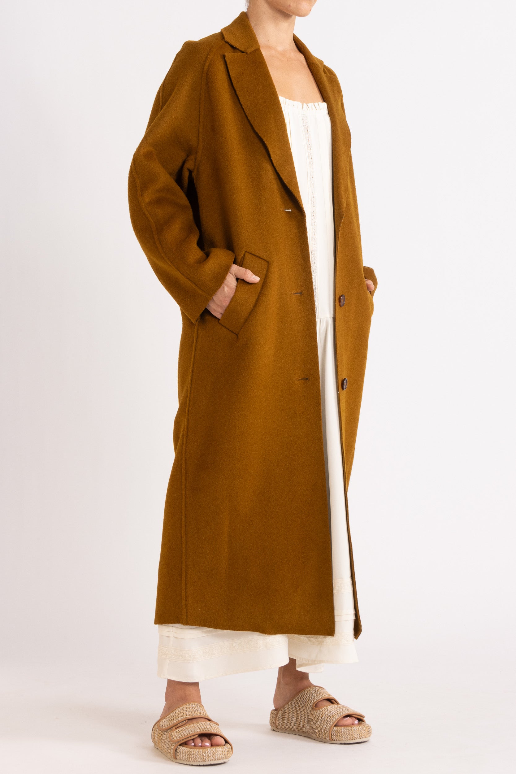 Georgia Wool Fringe Coat