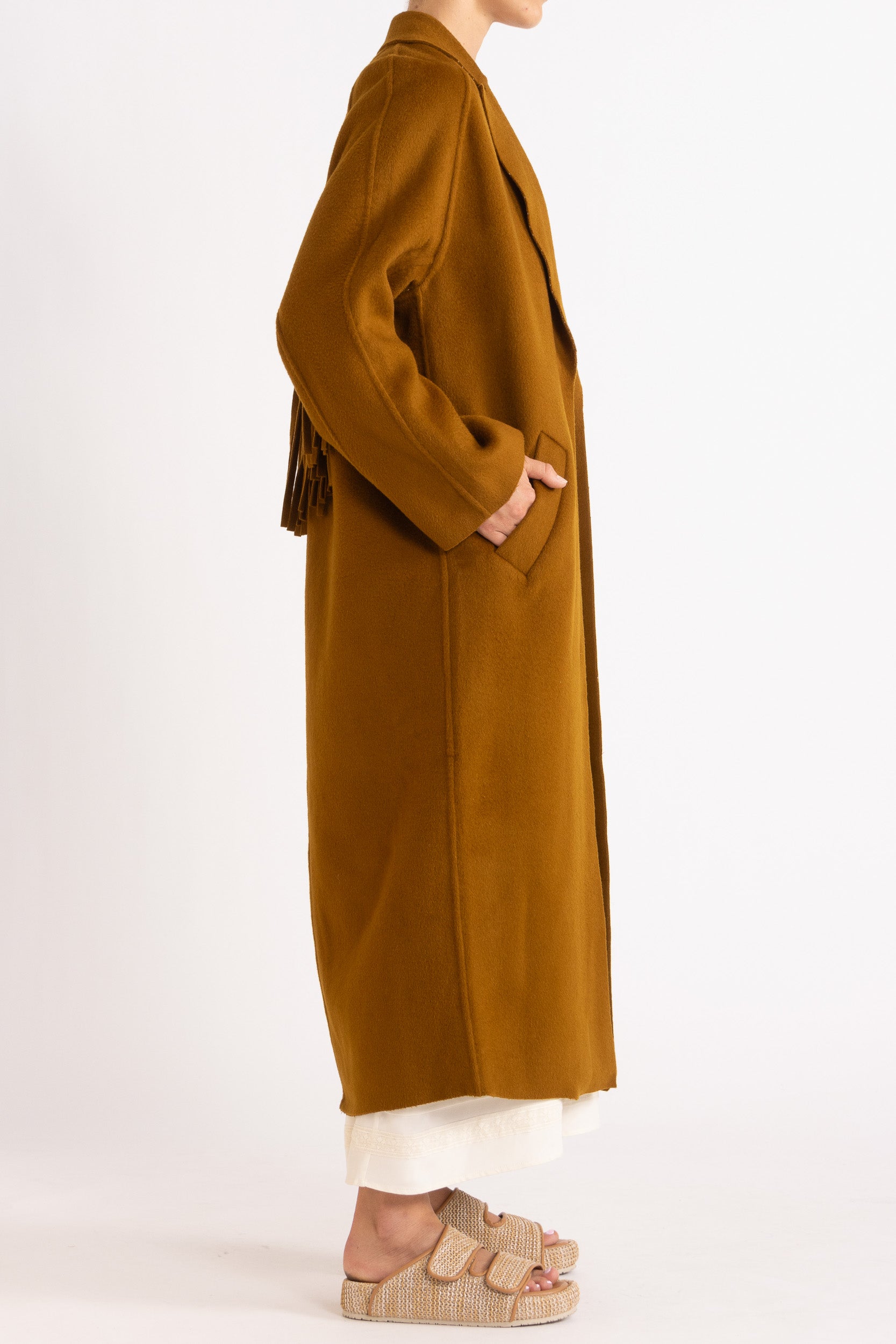 Georgia Wool Fringe Coat