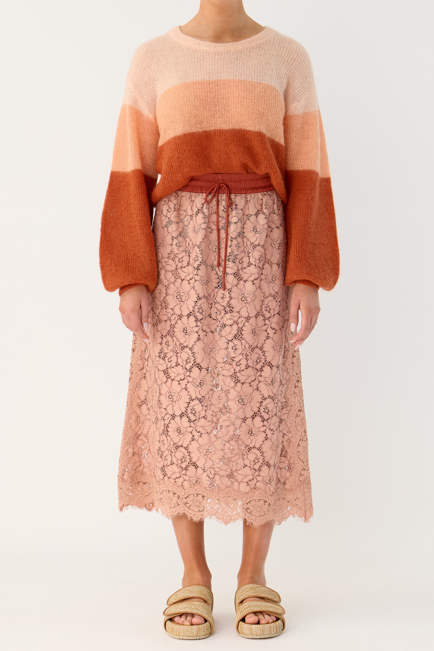 Inez Mohair-Wool Logo Knit Sweater