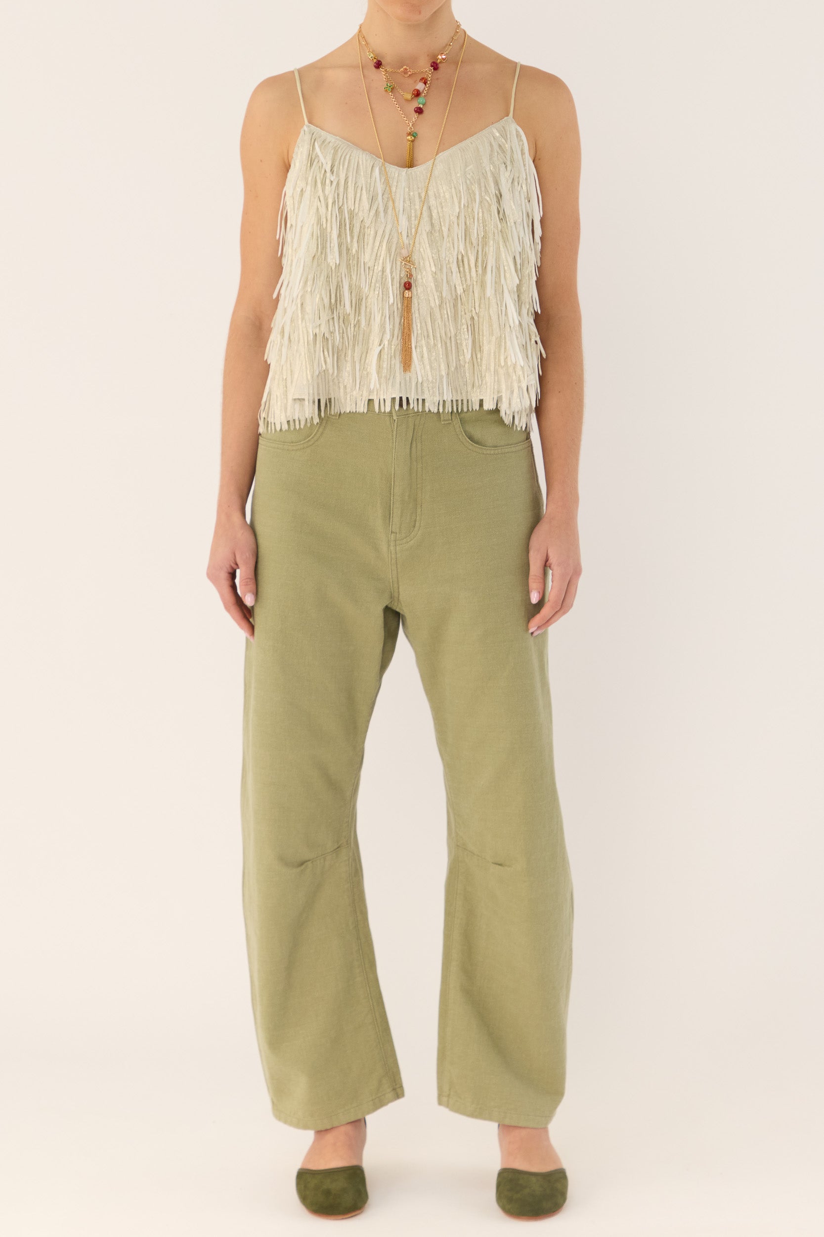 Anna Mae Metallic Tassel Cami
