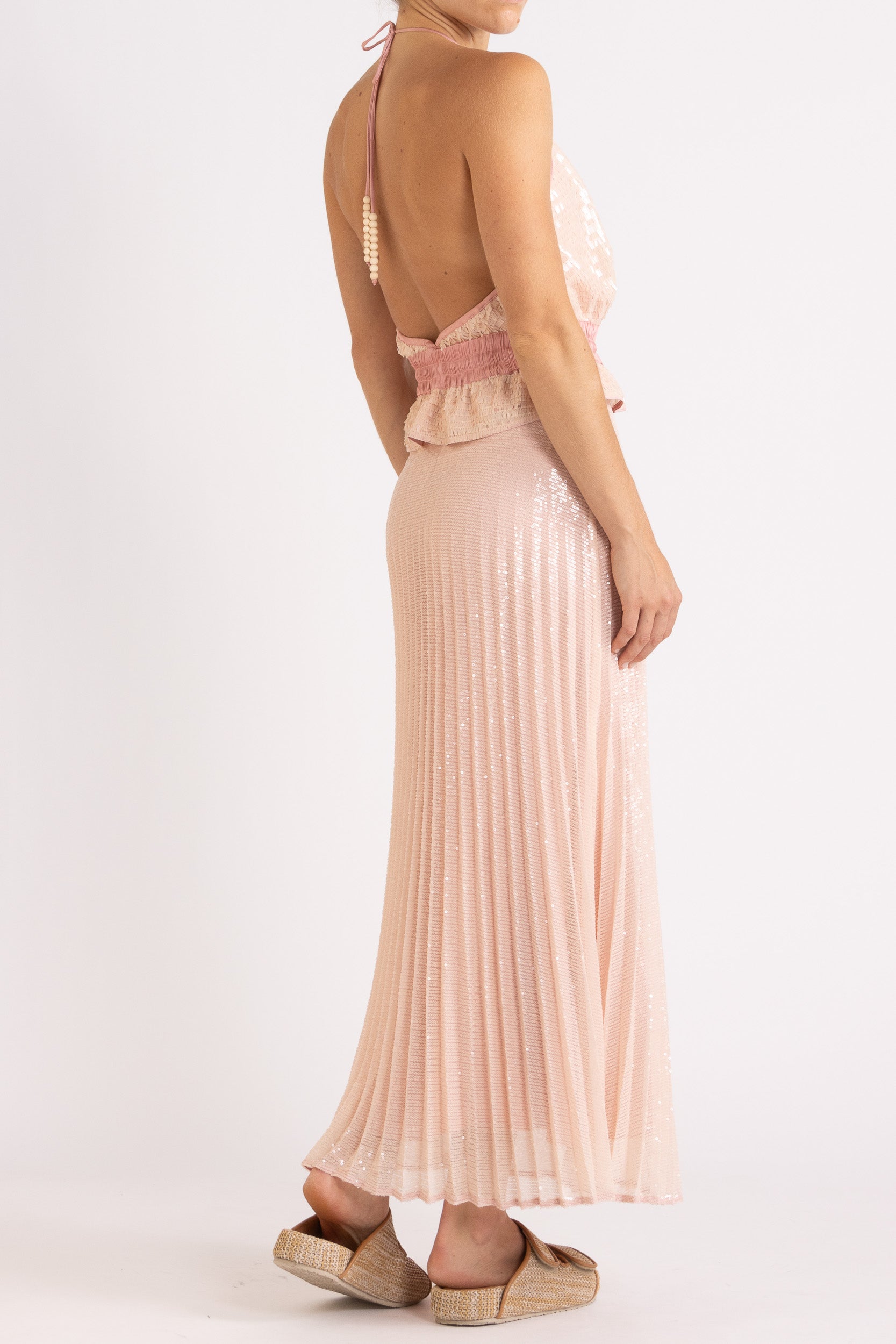 Sigrid Sequin Pleated Skirt